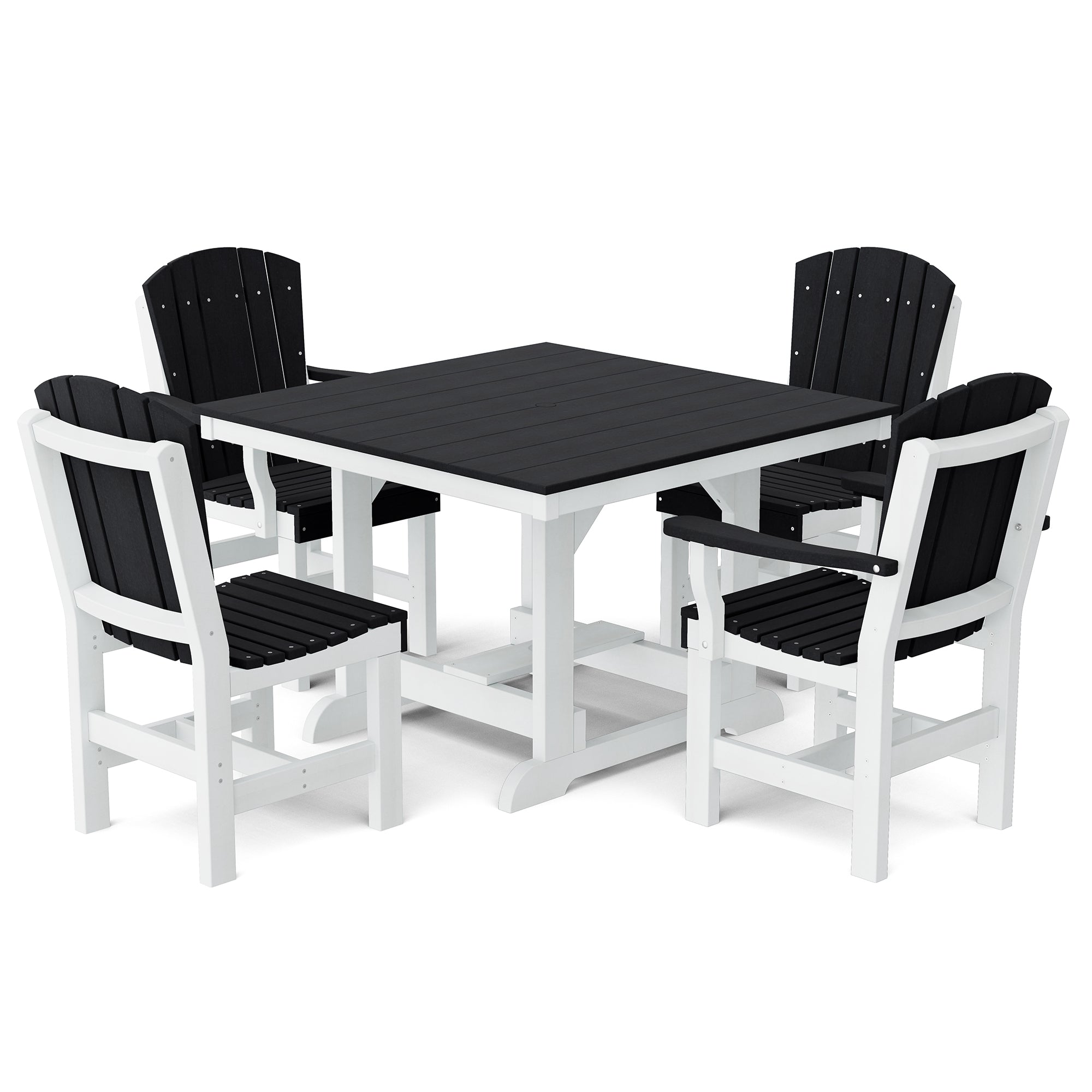 Heritage 5-Piece 44x44 Inch Square Outdoor Dining Set with Cushions - Perfect for Patio, Garden, and Backyard Entertaining