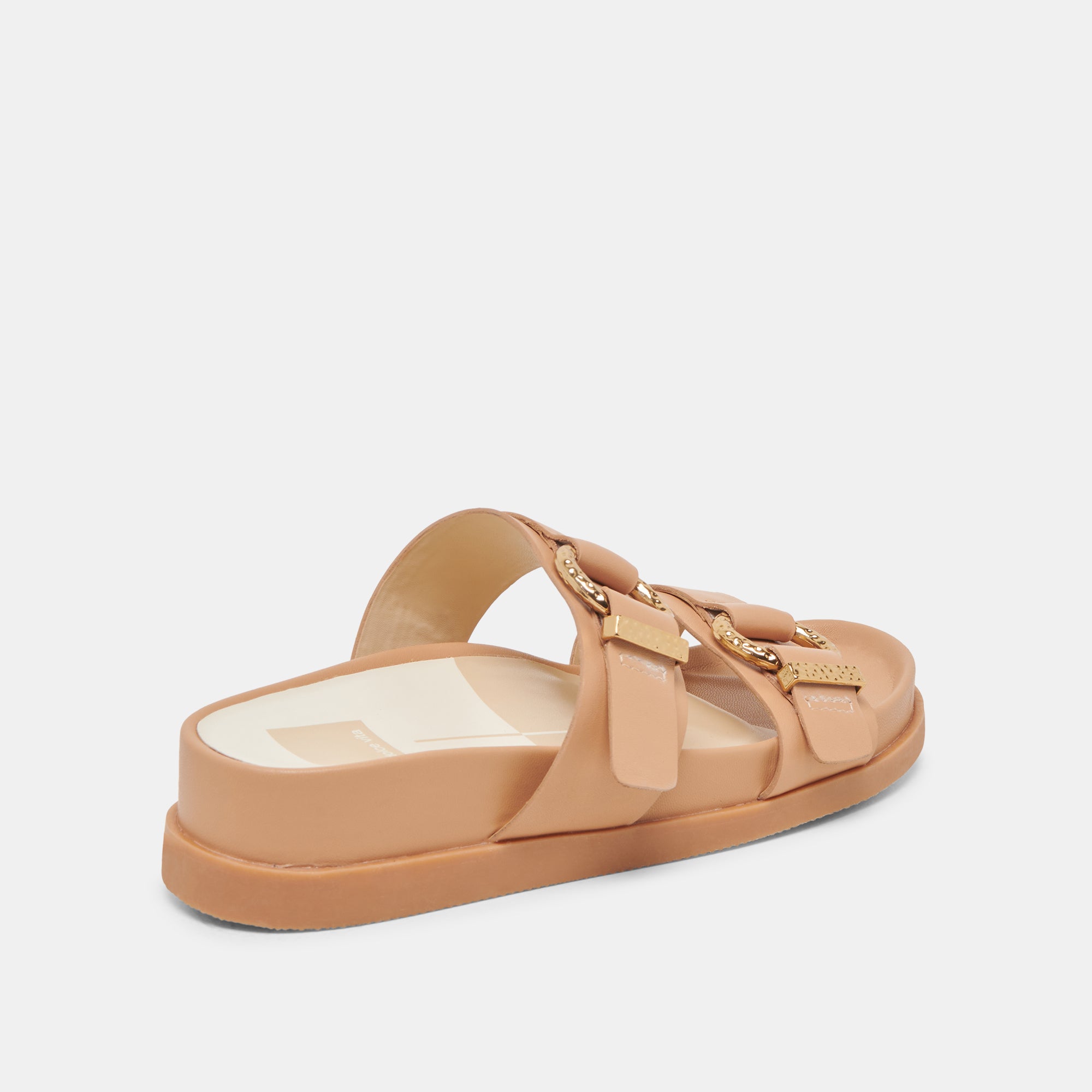 SOYA SANDALS for Women - Light Tan Leather Comfortable Slip-On Sandals for Beach, Vacation & Casual Wear