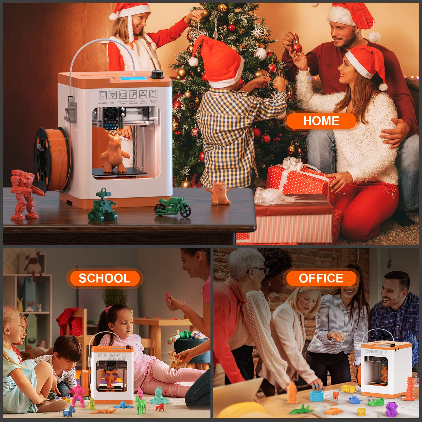 HEPHI3D Tina2S Upgraded 3D Printer with WiFi Cloud Printing & Auto Bed Leveling - Fully Assembled, Silent Mini 3D Printer for Beginners - Open Source DIY 3D Printer for Home, School, Office & Maker Projects