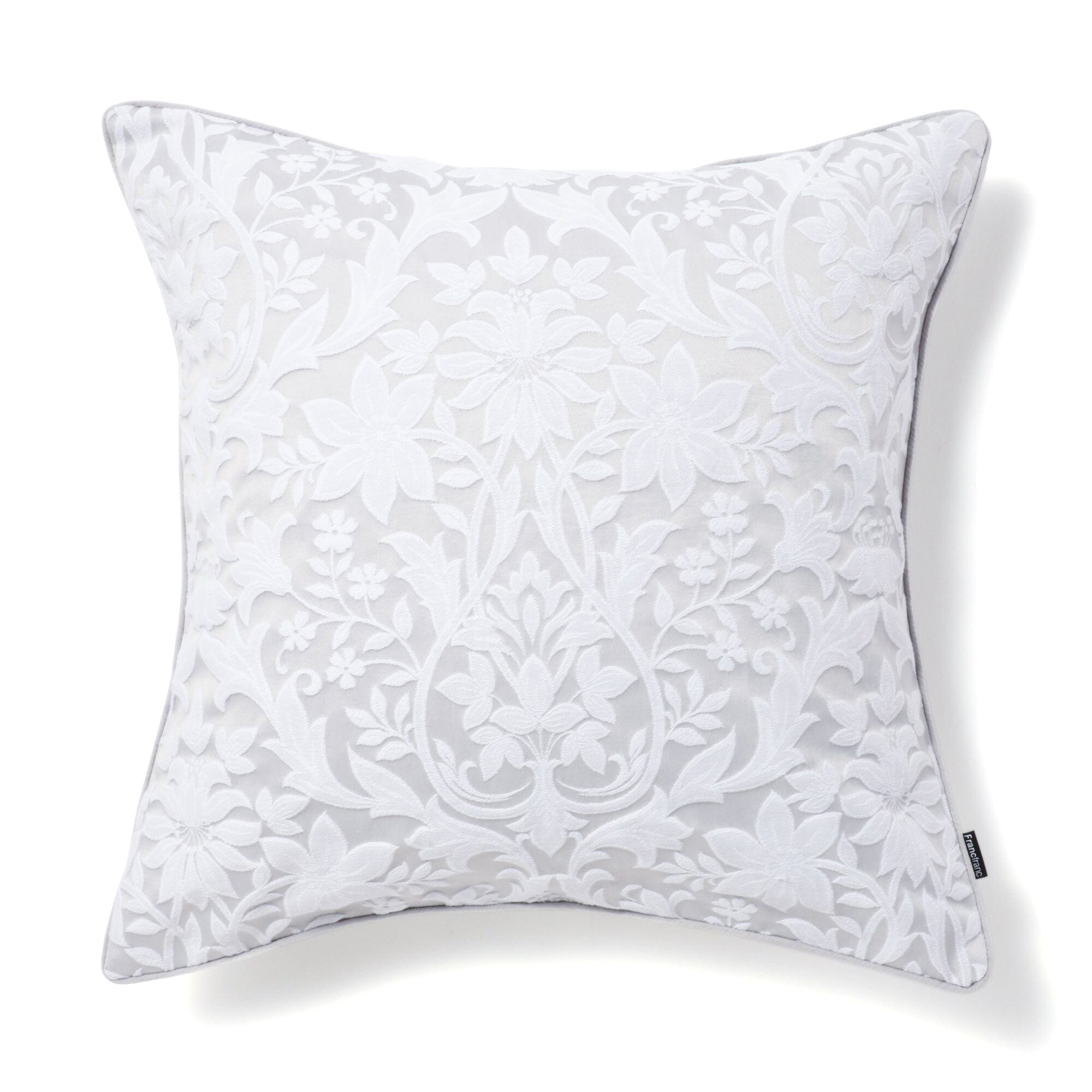 JQ Damask Cushion Cover 18x18 Inches Gray - Luxury Decorative Pillow Case for Sofa, Bedroom & Living Room Decor