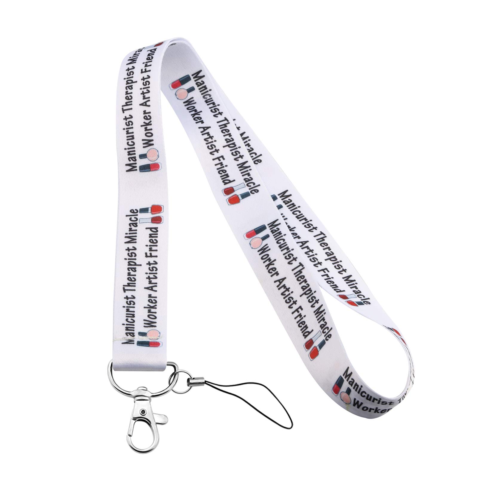 BEKECH Nail Technician Lanyard for Manicurists - Adjustable Keychain Clip for Nail Artists, Therapists & Beauty Professionals - Perfect for Salon, Spa & Nail Studio Use