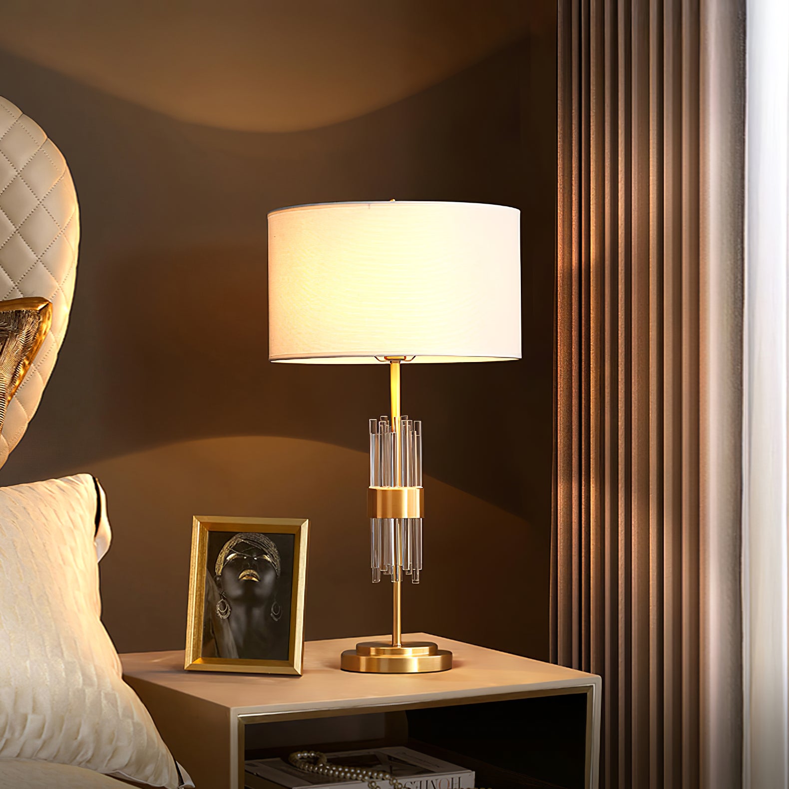 Sabina Table Lamp - Modern LED Nightstand Light with USB Port, Touch Control & Adjustable Brightness for Bedroom, Living Room & Office
