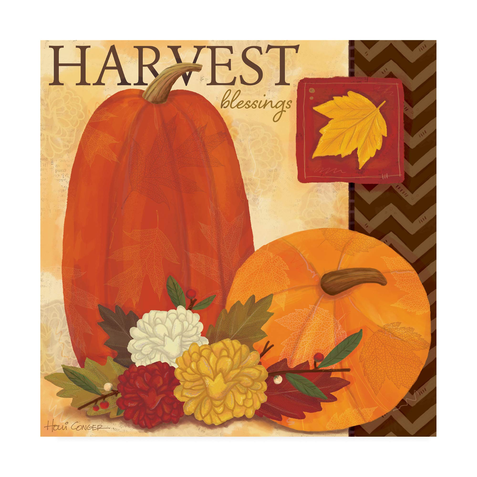 Trademark Fine Art Autumn's Harvest 1 by Holli Conger - 18x18 Inch Canvas Wall Art - Perfect for Living Room, Bedroom & Office Decor