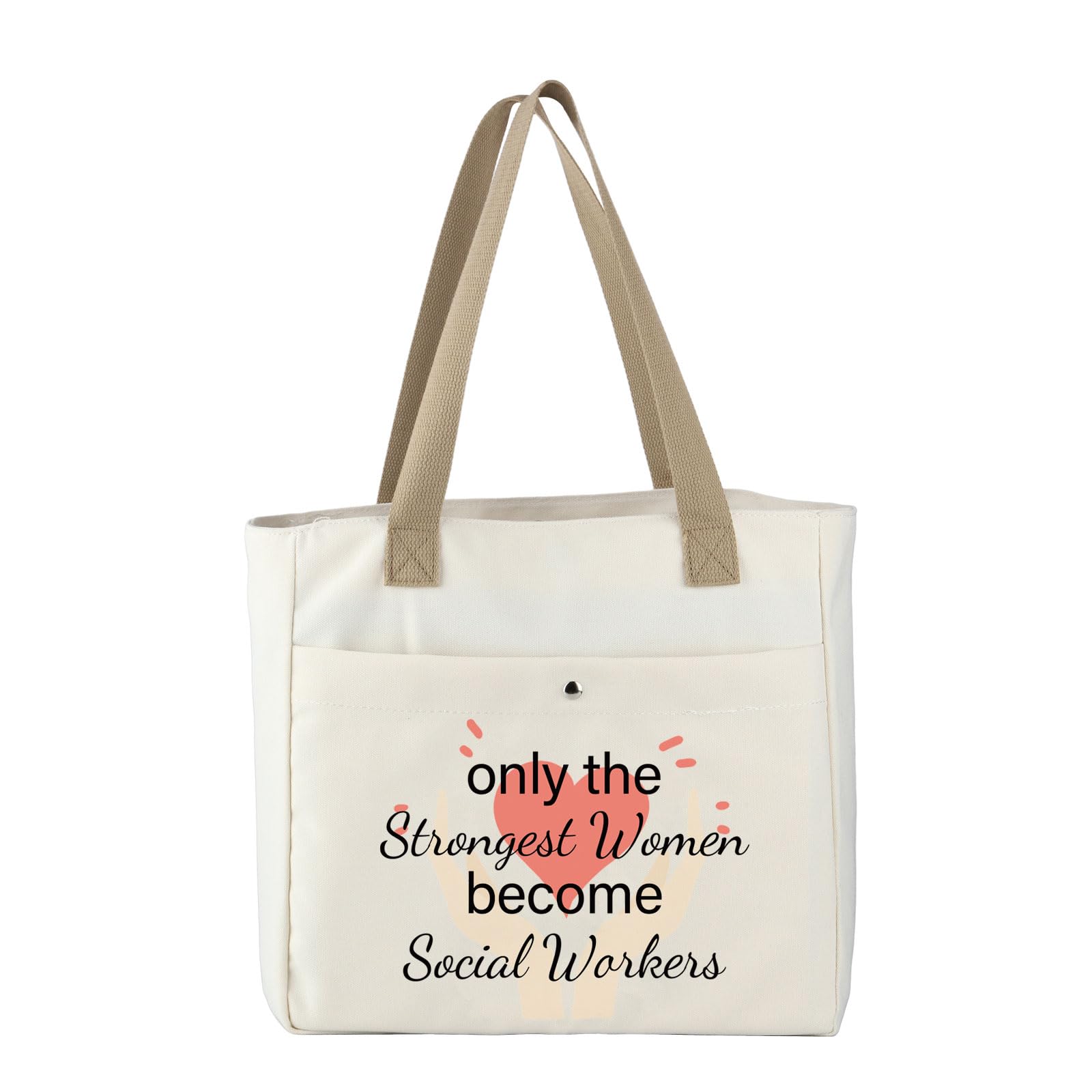 MBMSO Social Worker Tote Bag for Women - Durable Canvas Shoulder Bag - Perfect Social Work Appreciation Gift & Graduation Present - Ideal for Work, School, Shopping & Daily Commute