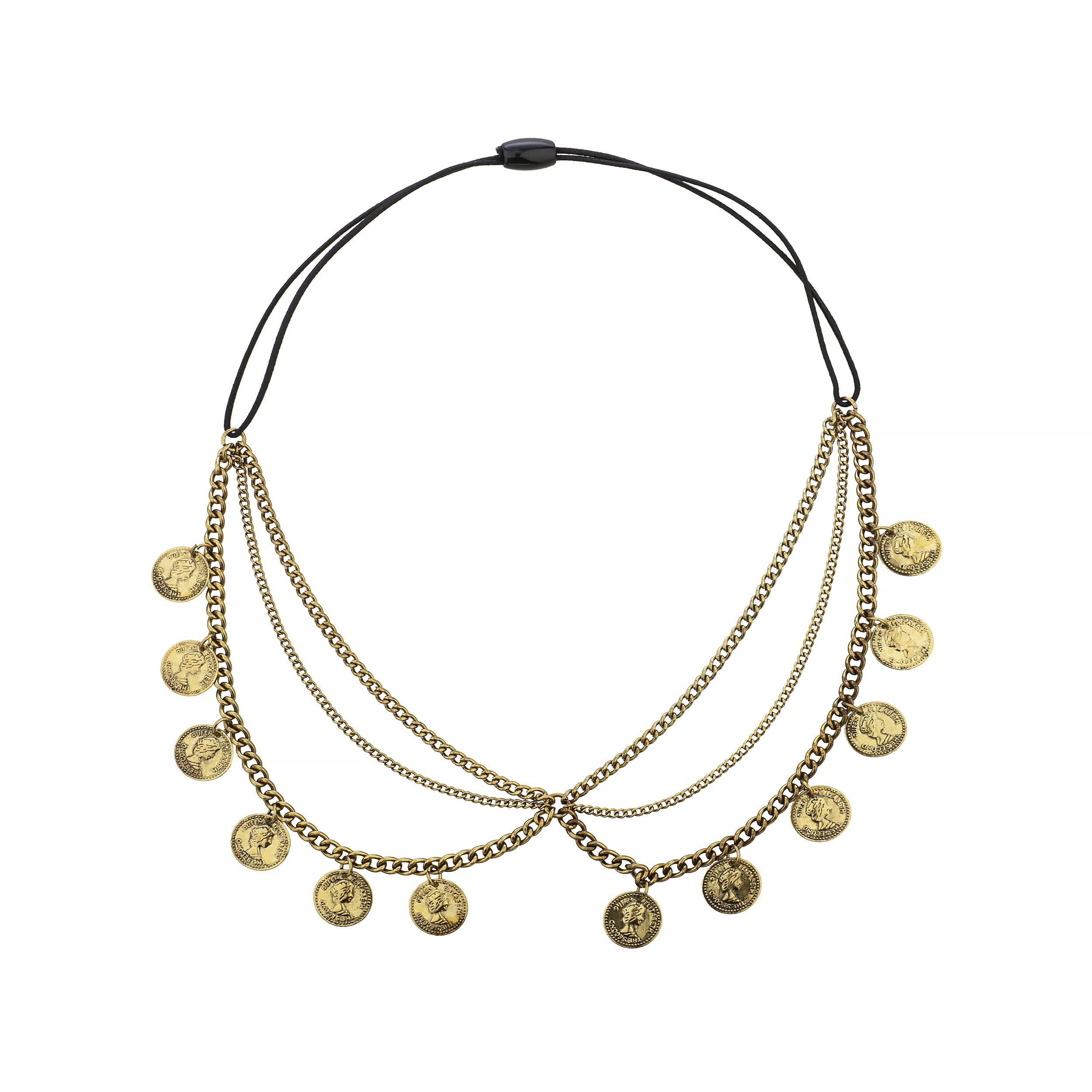 Gypsy Style Coins Headband - Gold Tassel Chain for Festivals & Parties