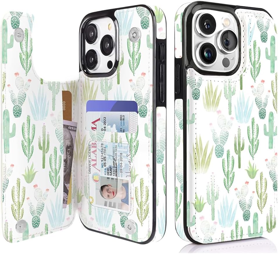 iPhone 15 Plus Wallet Case with Card Holder Slots - PU Leather Folio Flip Cover with Kickstand & Double Magnetic Clasp | Perfect for Daily Commute, Business Meetings & Travel Protection