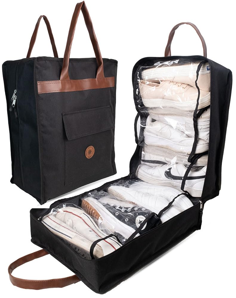 Travel Shoe Bag - Portable Shoe Organizer Storage Tote for Women & Men | Perfect for Gym, Vacation & Business Trips