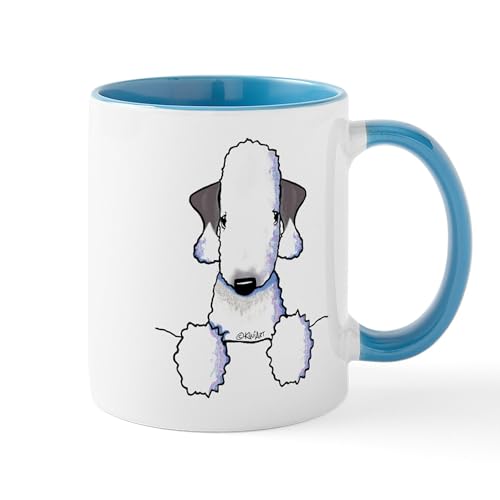 White/Blue Inside - Kiniart Bedlington Terrier Mug