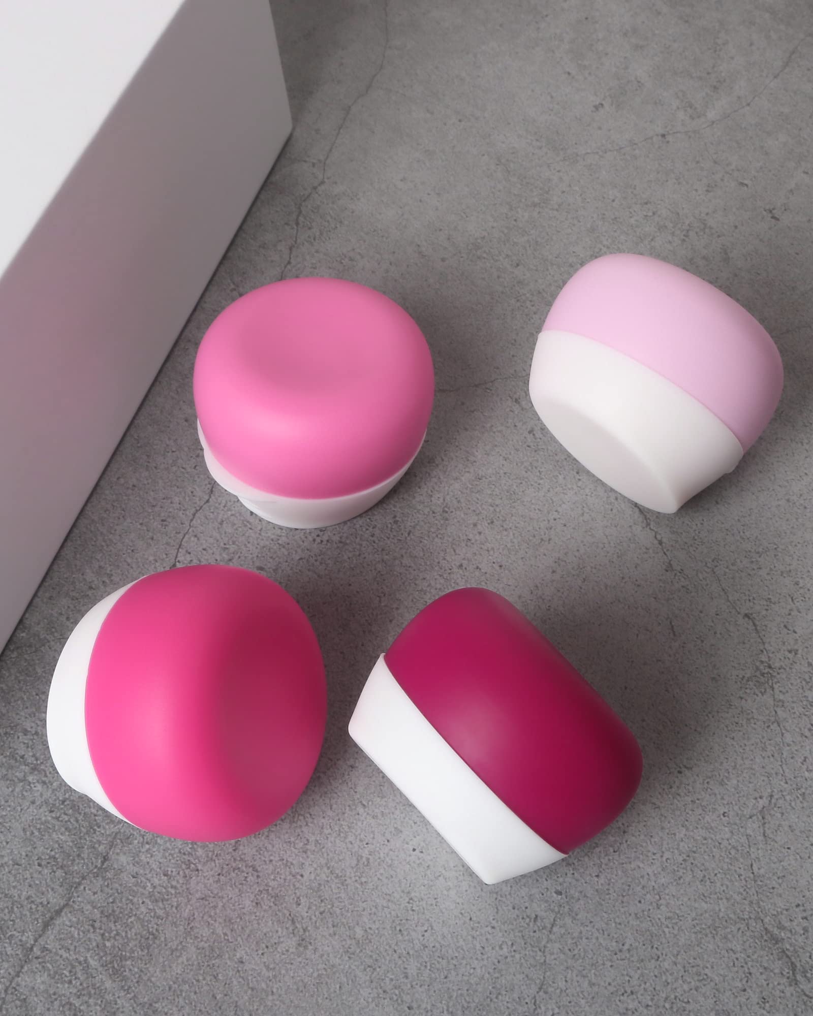 TSA Approved Leak-Proof Silicone Travel Containers for Toiletries - 4-Piece Set of Cream Jars for Cosmetic, Makeup, Face & Body Care | Perfect for Air Travel, Gym Bags & On-The-Go Essentials