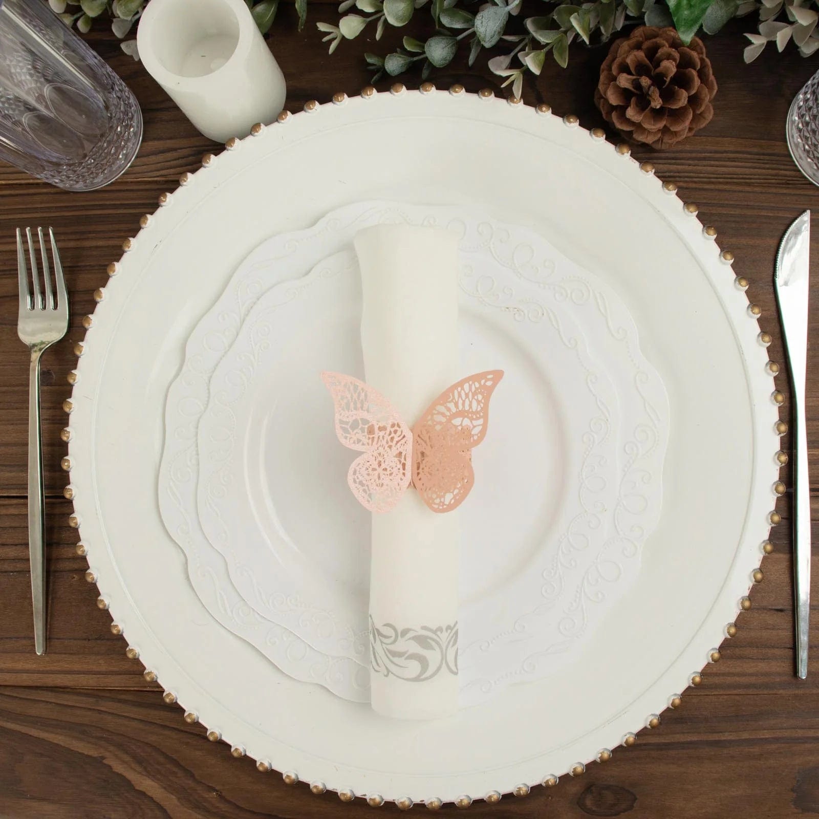 12 Pack Laser Cut 3D Butterfly Napkin Rings for Wedding, Party & Table Decor - Elegant DIY Paper Craft for Dinnerware & Home Decoration