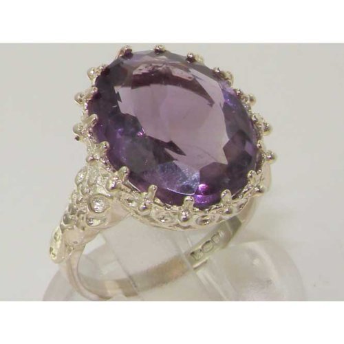 925 Sterling Silver Genuine Amethyst Women's Ring - Elegant Stackable Band for Everyday Wear, Gift & Special Occasions