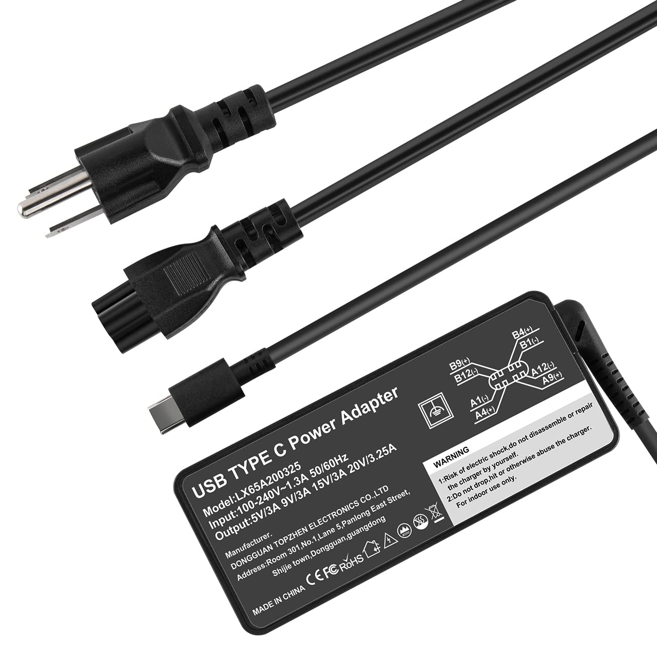 65W 45W USB C Universal Laptop Charger - Compatible with Lenovo ThinkPad Yoga L13 E15 E14 X13 T14 L14 L15 R14 T14s T15 Gen 1/2/3 - Replacement Power Adapter Cord for Home Office & Travel Use