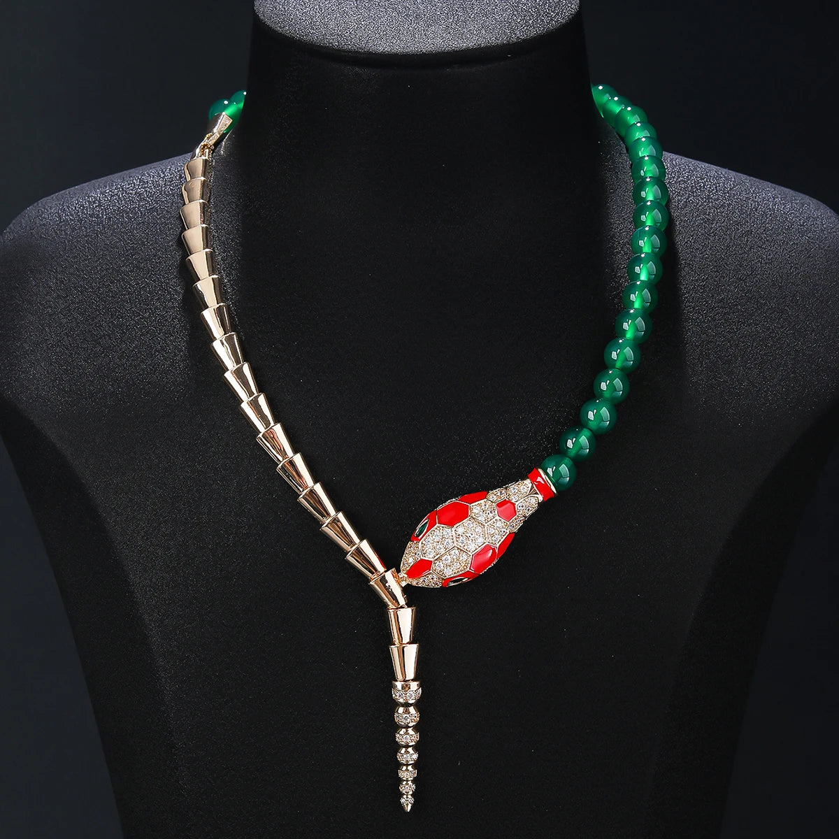 Stylish Cubic Zirconia Snake Pendant Necklace for Women - Elegant Animal Jewelry for Party, Evening Wear & Costume Accessories - Perfect Gift for Birthday, Anniversary & Special Occasions