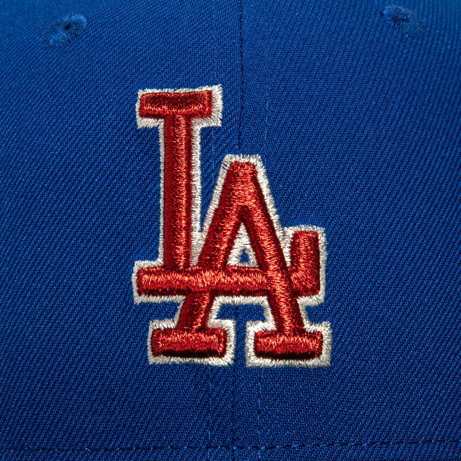 New Era 59Fifty Los Angeles Dodgers 100th Anniversary Patch Hat - Royal, Black, Red & Metallic Silver Colors | Official MLB Baseball Cap for Fans & Collectors | Perfect for Games, Gifts & Streetwear Fashion