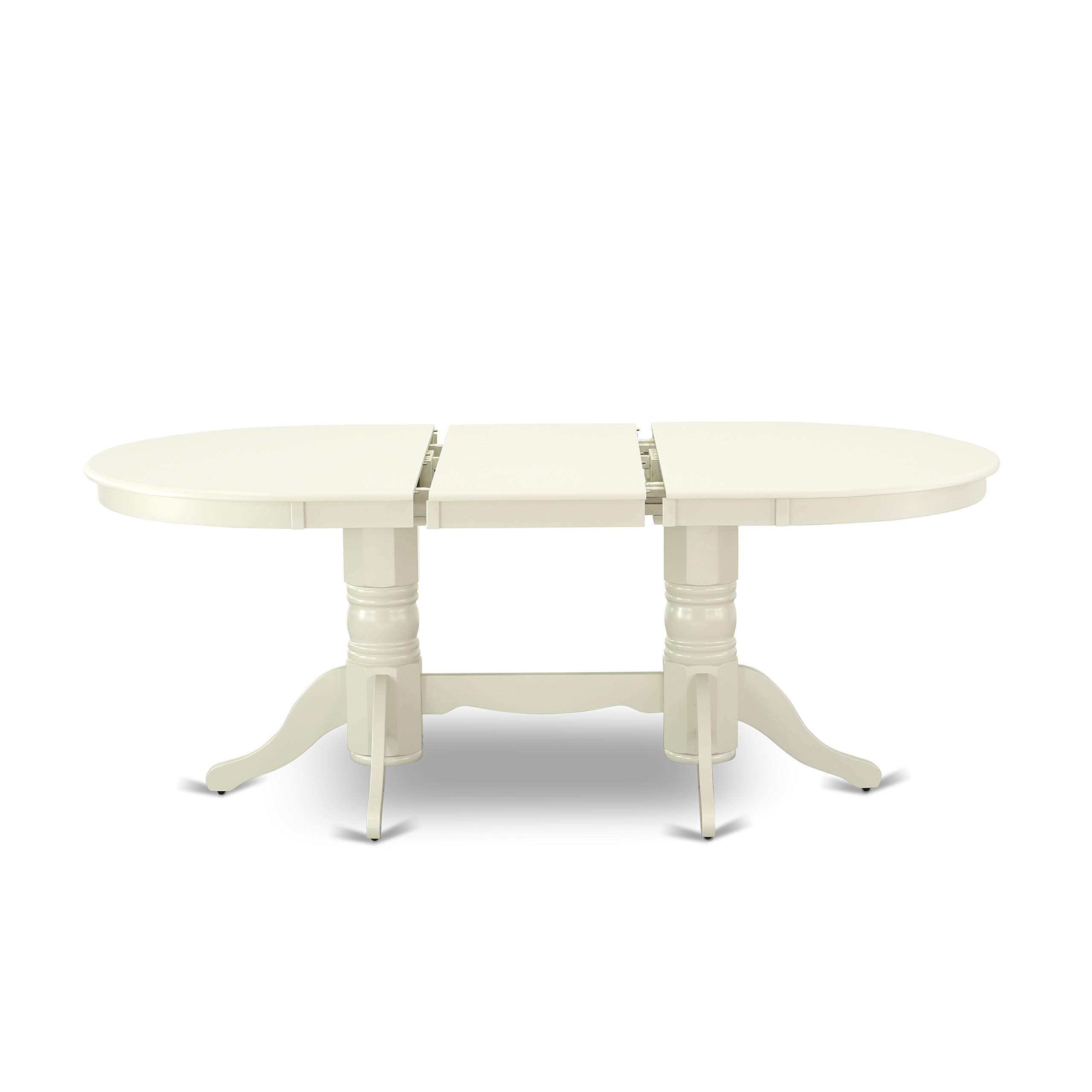 East West Furniture 5-Piece Dinette Set for 4 - Oval Dining Table with Butterfly Leaf & 4 Kitchen Chairs, 40x76 Inch, Linen White - Perfect for Small Kitchens, Breakfast Nooks & Compact Dining Spaces