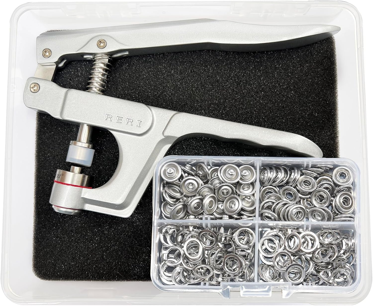 50-Piece 11mm Metal Snaps Buttons Kit with Fastener Pliers Press Tool - DIY Sewing Supplies for Clothing, Bags & Crafts (Perfect for Denim Jackets, Baby Clothes & Leather Accessories)