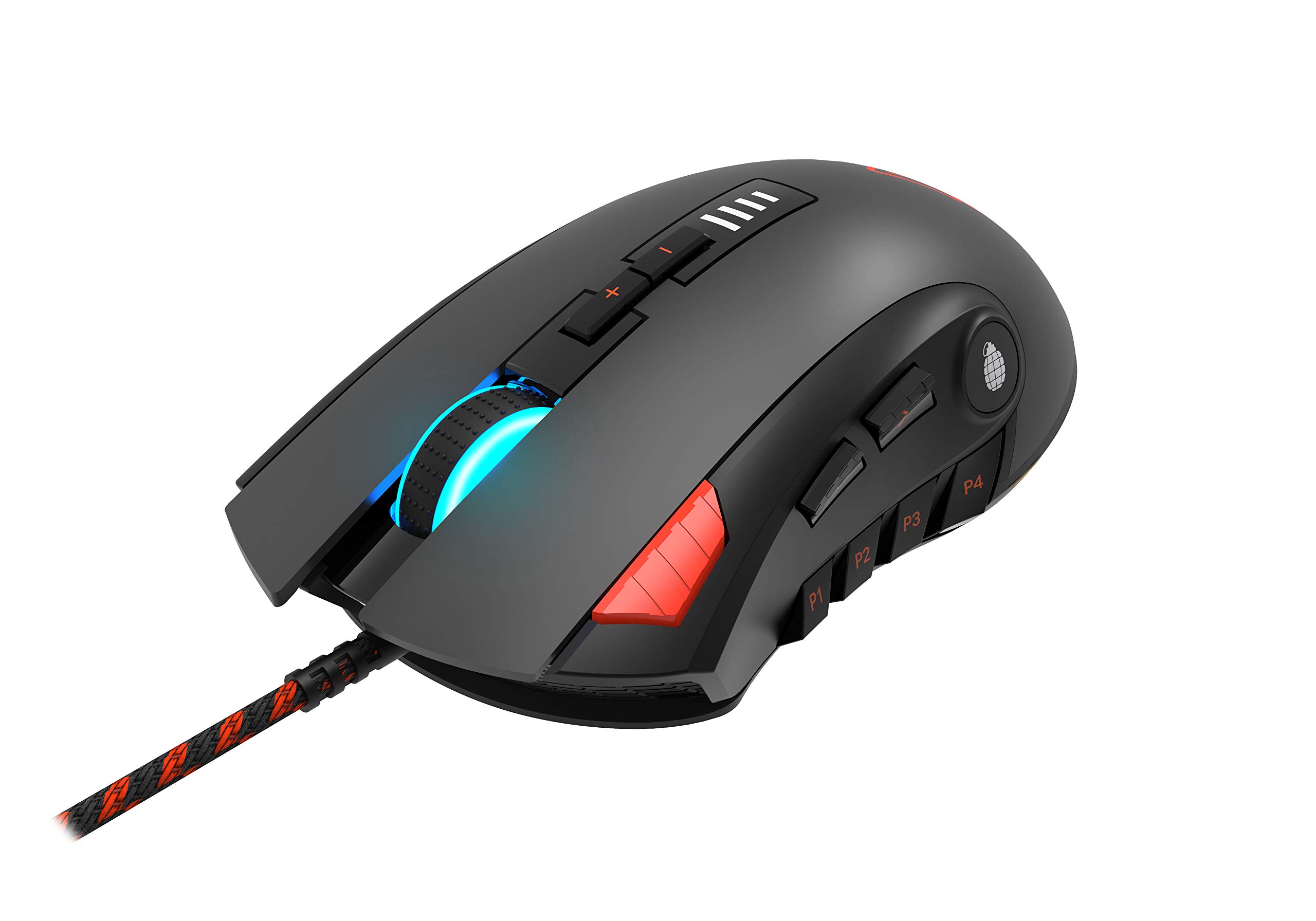 CANYON Merkava Pro Gaming Mouse - 12 Programmable Buttons, 12000 DPI Adjustable Optical USB Mouse for PC - Perfect for FPS, MOBA & MMO Games - Black