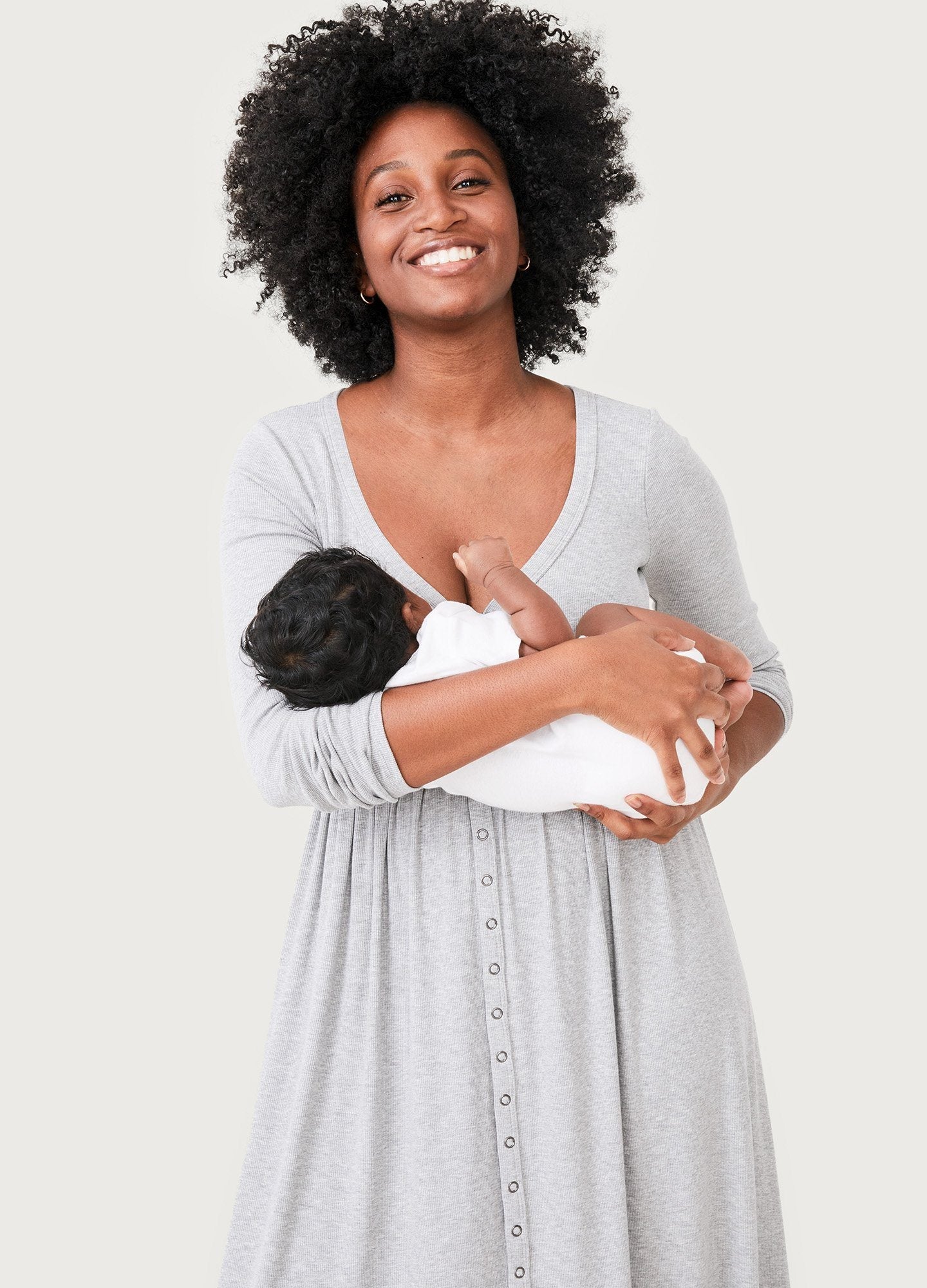 Ultra Soft Rib Nursing Dress for Breastfeeding Moms - Comfortable Maternity Wear for Nursing, Lounging & Everyday Use