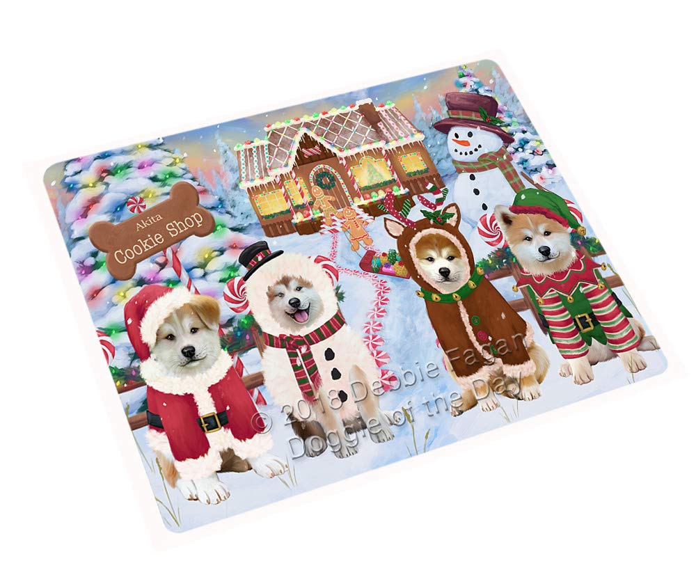 Holiday Gingerbread Cookie Shop Akitas Dog Large Refrigerator/Dishwasher Magnet - 18