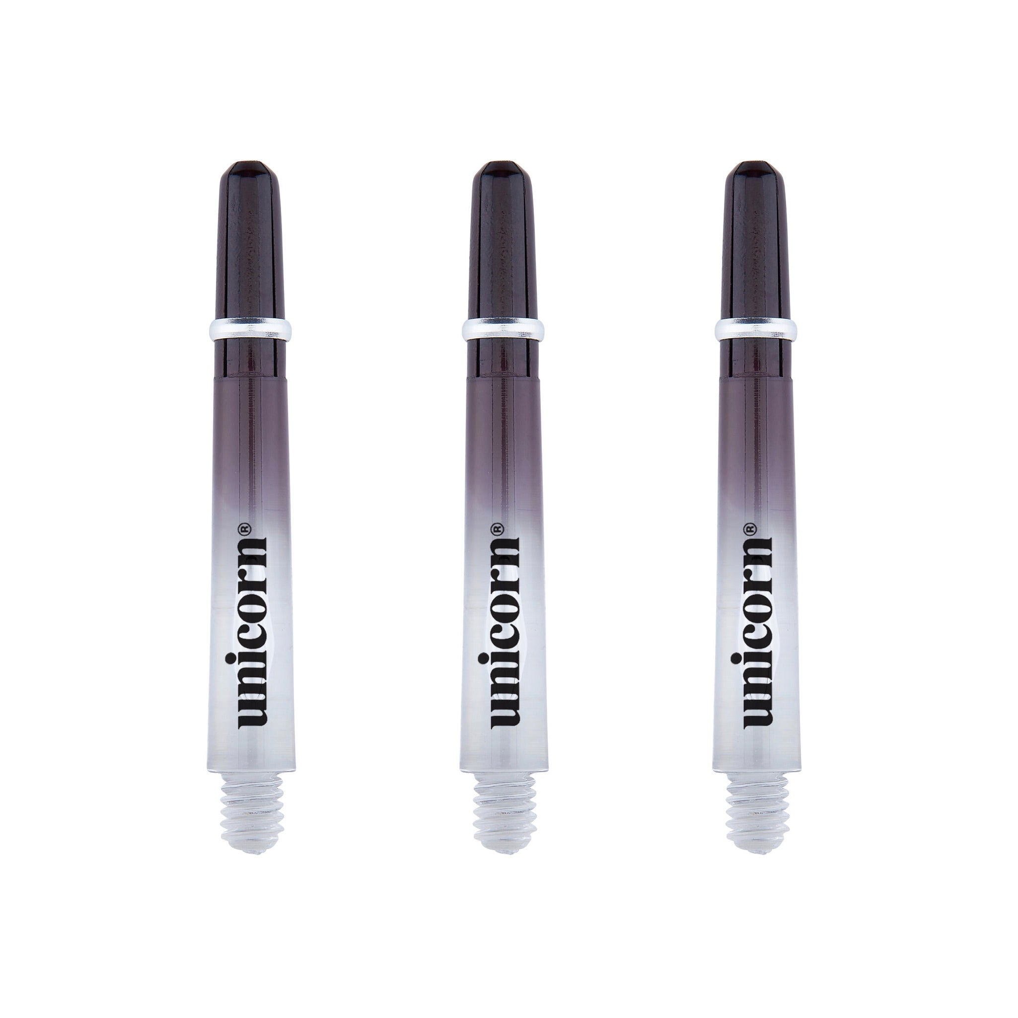 UNICORN Gripper 4 Black Two-Tone Shafts - Short, Medium & Long Lengths for Precision Dart Play | Perfect for Professional Tournaments & Home Practice