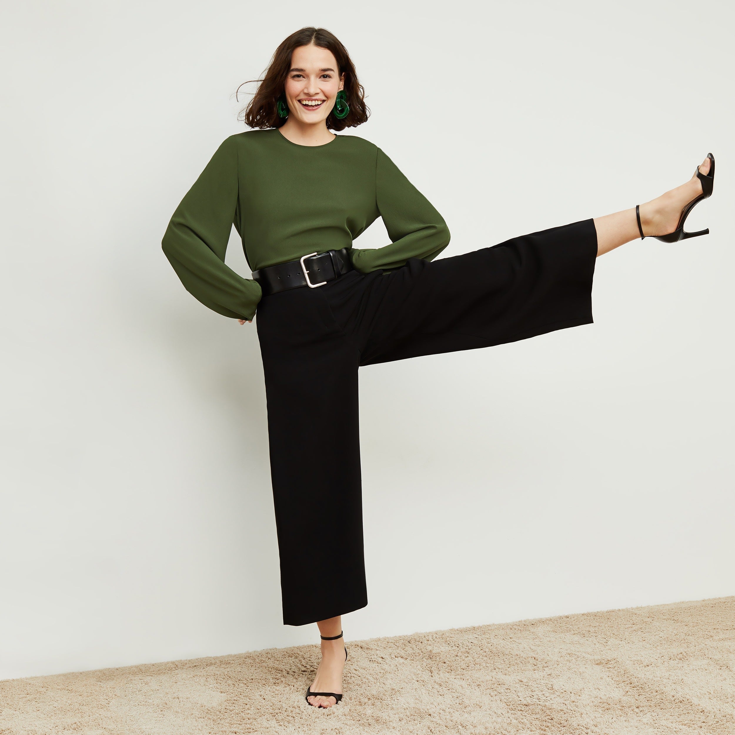 Eco-Friendly Soft Wave Culottes for Women - Comfortable & Stylish Black High Waist Palazzo Pants - Perfect for Casual Wear, Office & Travel