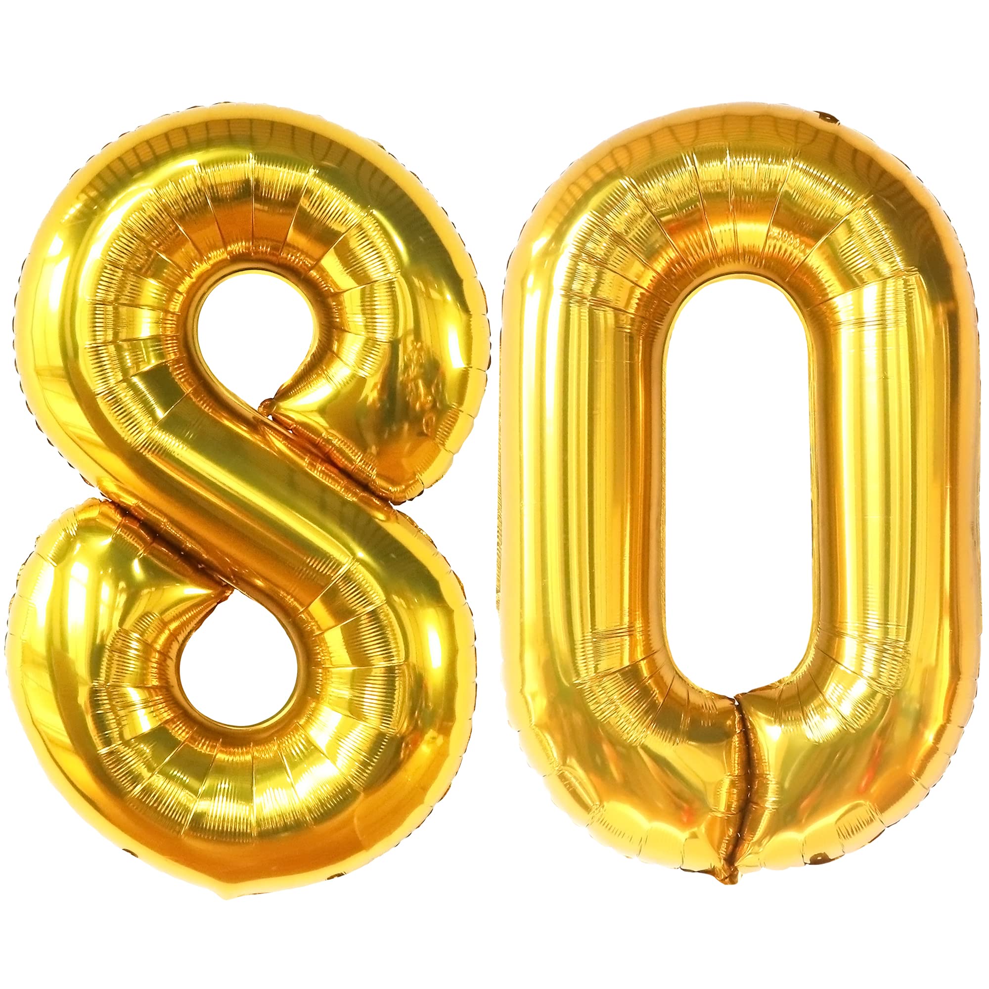 KatchOn 40 Inch Giant Gold 80th Birthday Balloons - Large 80 Number Balloon for Milestone Celebrations | Gold Party Decorations for Men & Women | Perfect for 80th Birthday Parties, Anniversaries & Retirement Celebrations