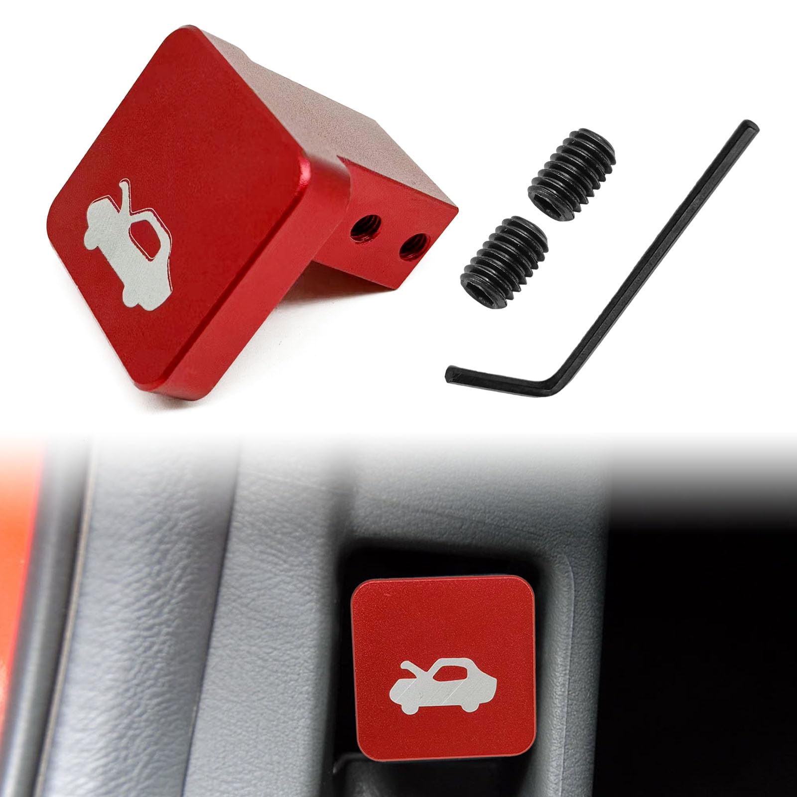 Aluminum Alloy Hood Latch Release Handle Cable Repair Kit - Compatible with Honda Civic 1996-2011, CR-V 1997-2006, Element 2003-2011 - Durable Red Replacement Part for Easy Hood Access & Vehicle Maintenance