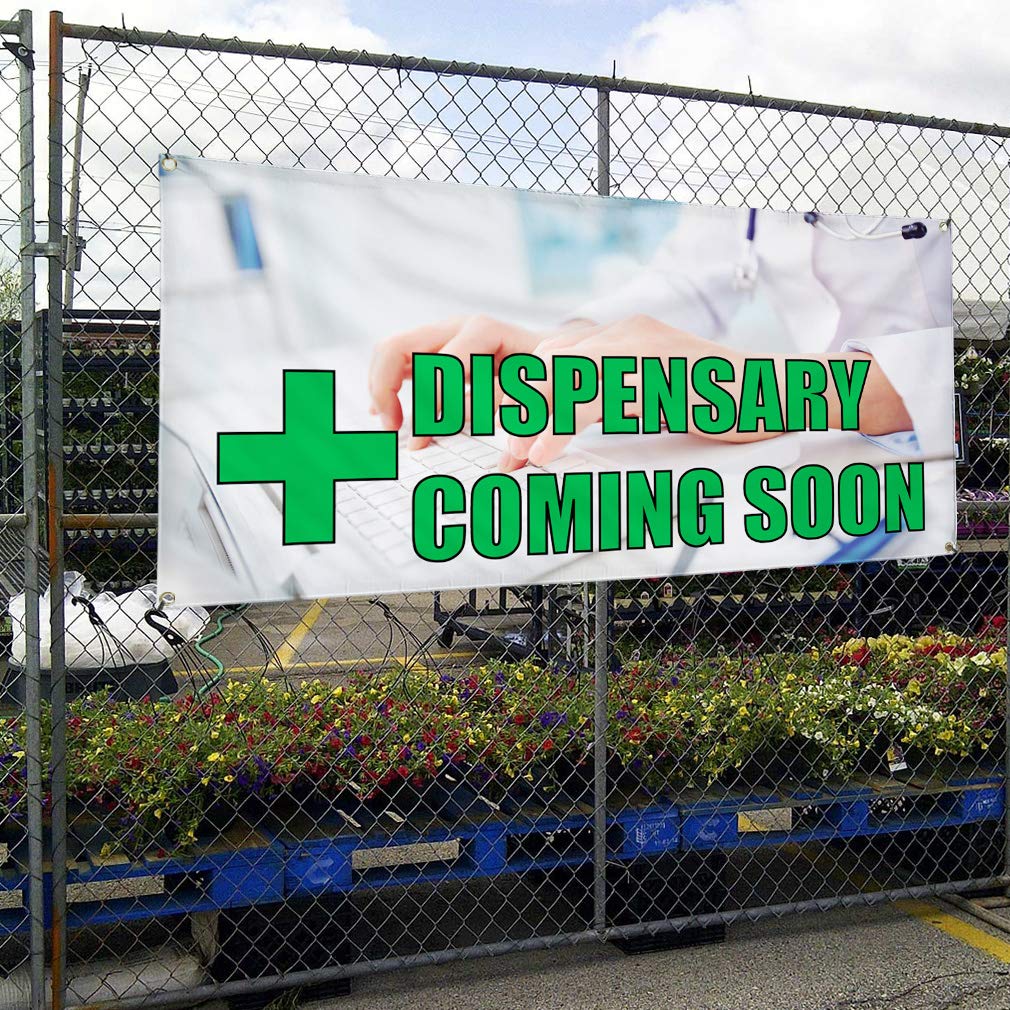 Custom Vinyl Banner - Weatherproof & Durable 48x96 Inches with 8 Grommets | Perfect for Dispensary Coming Soon Signs, Business Advertising & Outdoor Yard Signs | Multiple Sizes Available for Retail, Industrial & Event Use