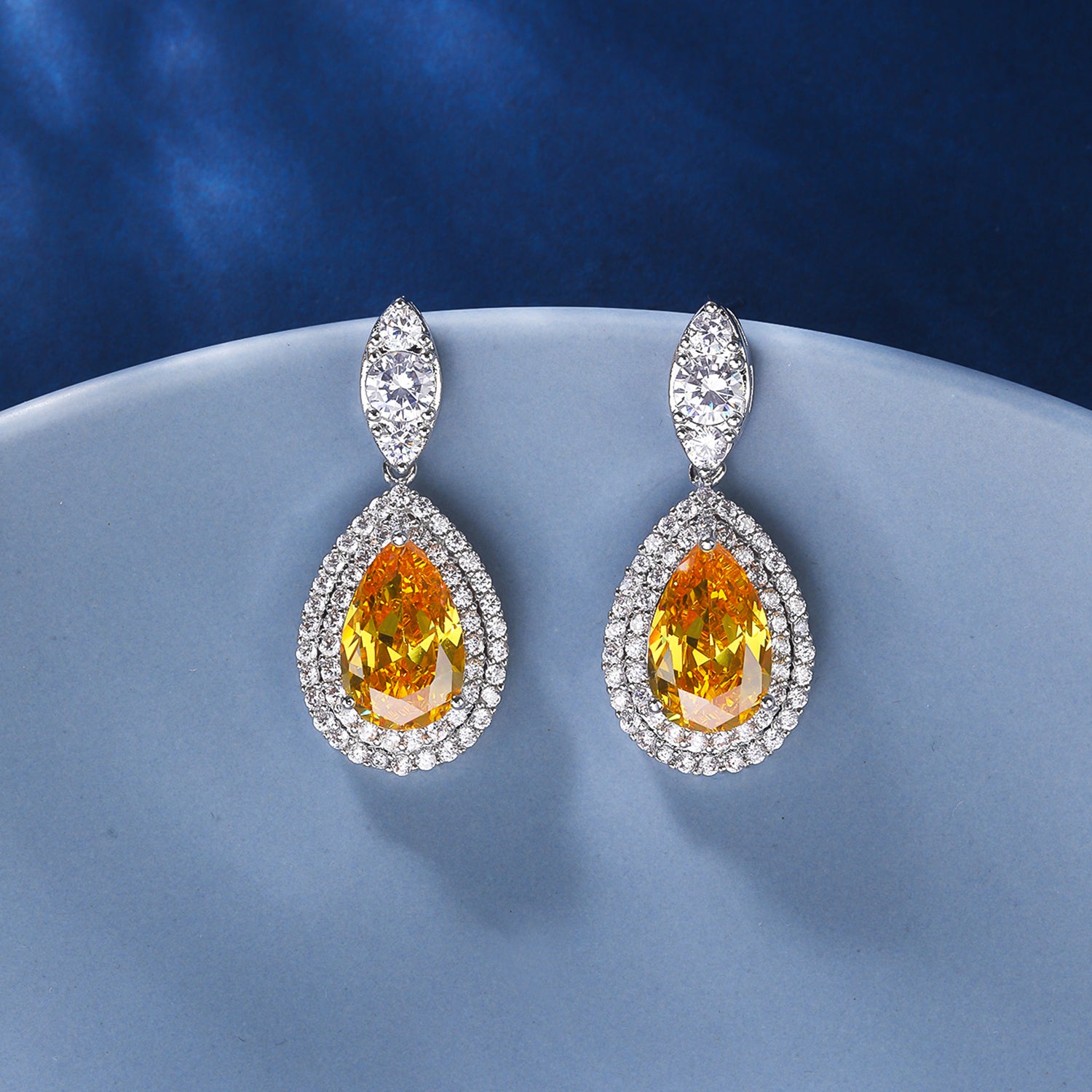 Cubic Zirconia Water Drop Dangle Earrings for Women - Elegant Wedding Jewelry Accessories CE10524 | Perfect for Bridal, Prom & Special Occasions