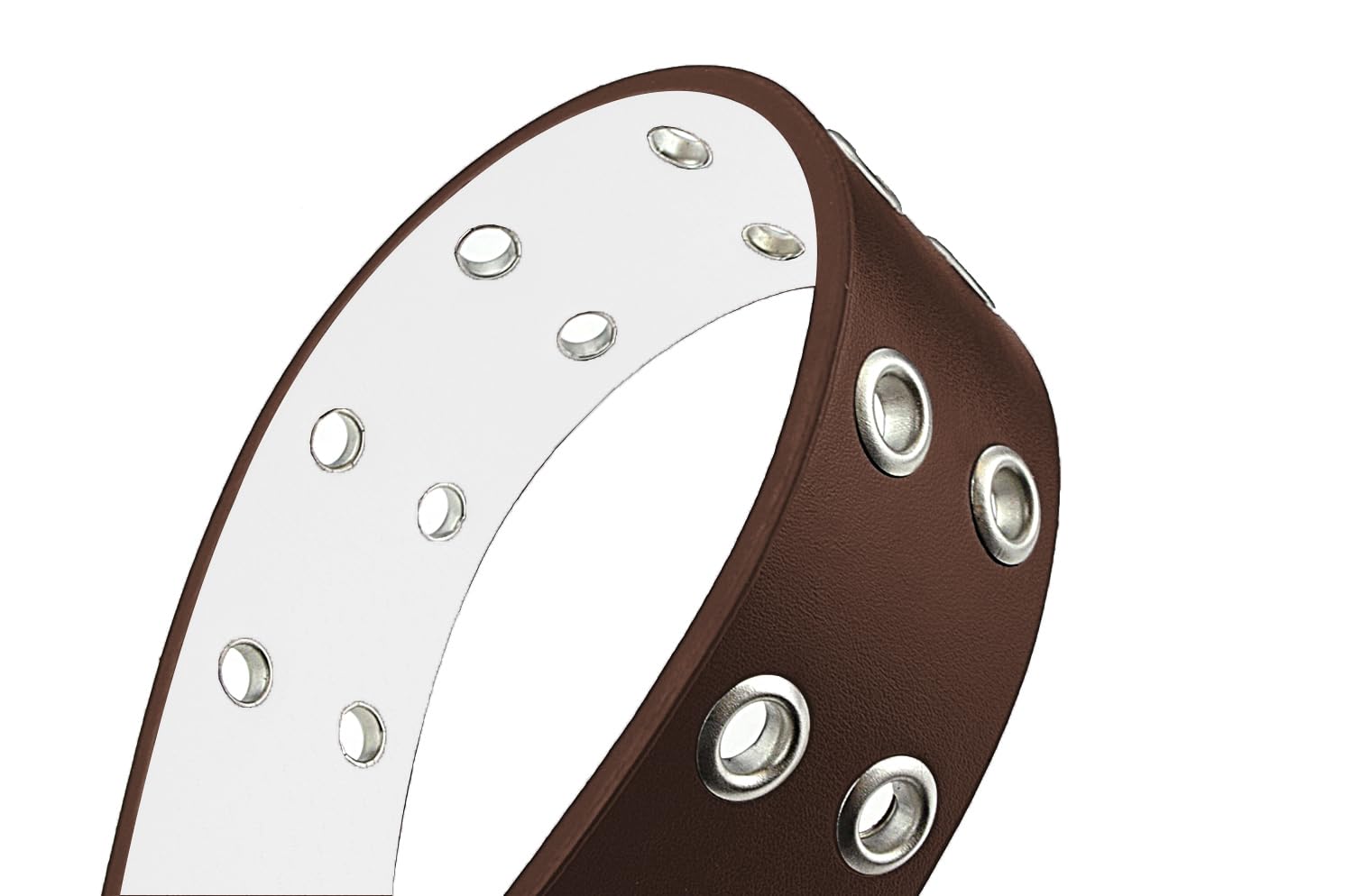 Belle Donne Women's Punk Style Leather Belt with Double Grommets - Adjustable Size for Jeans, Dresses & Casual Outfits