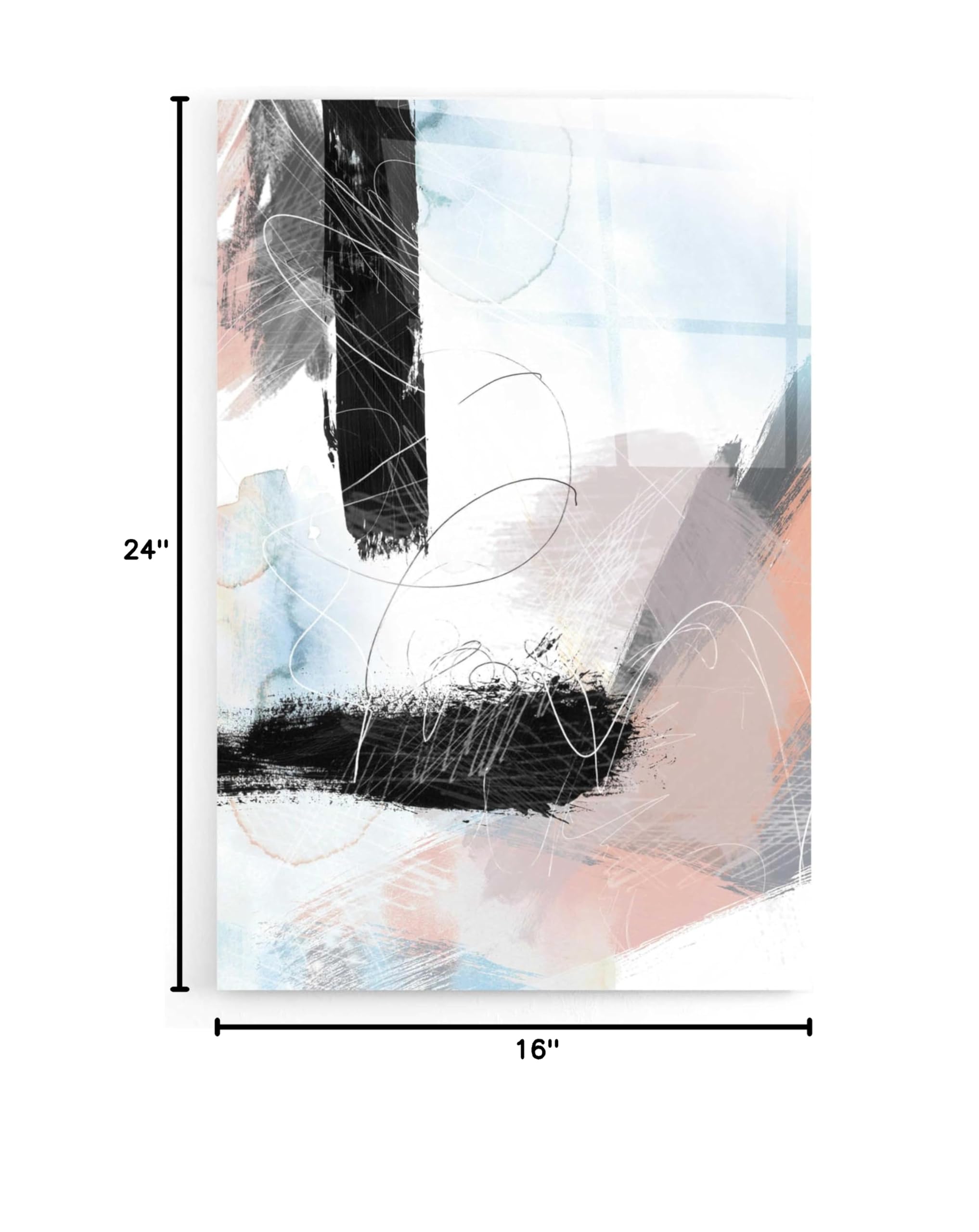 Abstract Blush No. 1 Acrylic Glass Wall Art by Louis Duncan-He - 16x24 Inches Modern Home Decor for Living Room, Bedroom & Office