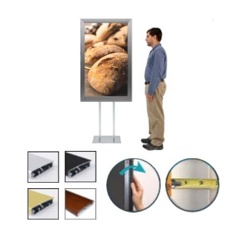 30x40 Double Pole Floor Stand Sign Holder | 2.5
