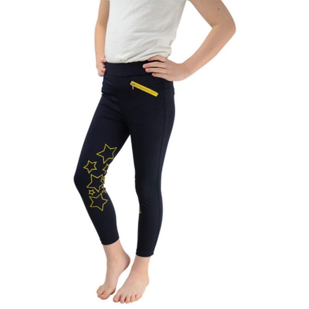 Kids Stella Riding Pantyhose (3-4Y) - Iron Gray/Pink for Equestrian & Play