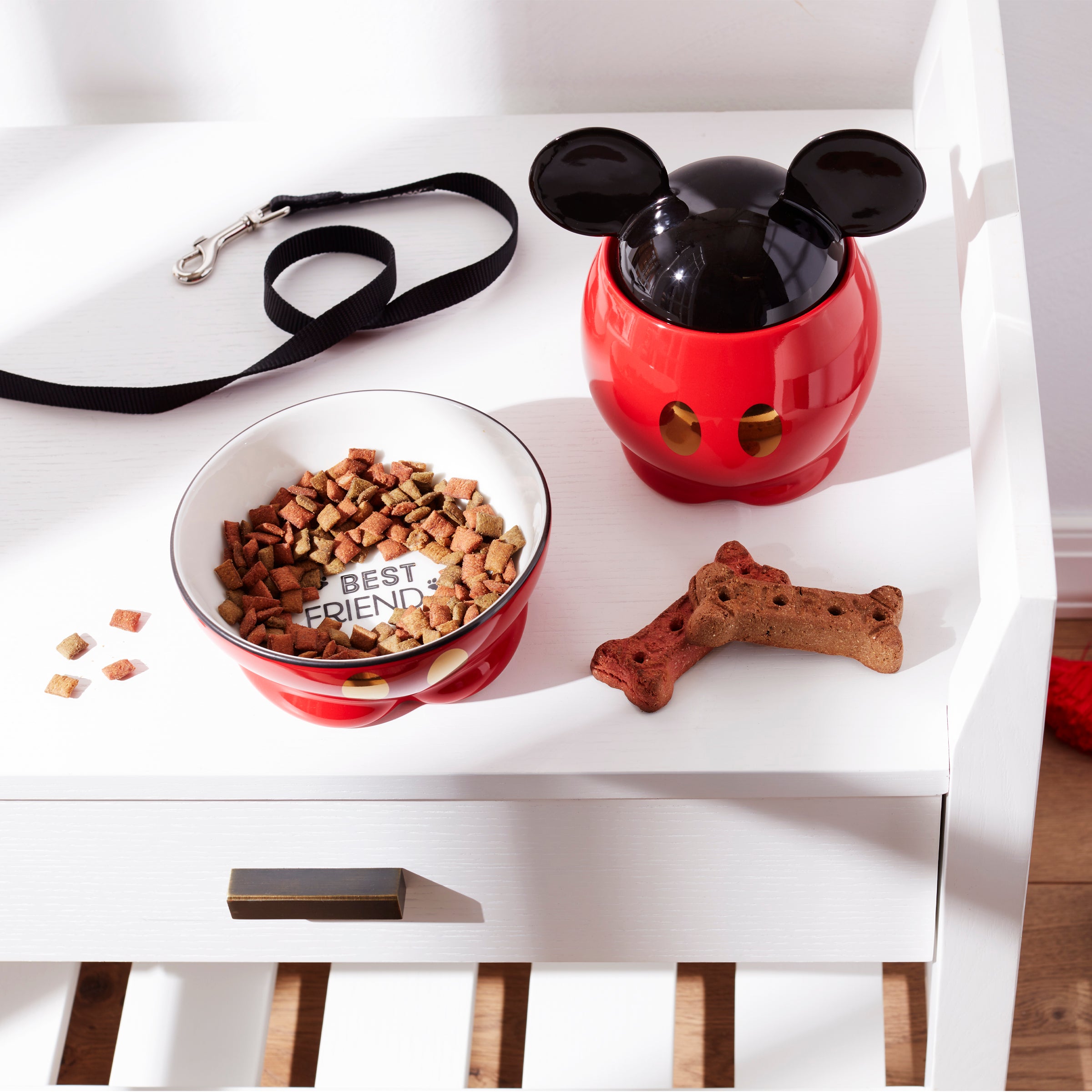 Disney Mickey Mouse Pet Treat Jar - Airtight Storage Container for Dog & Cat Snacks - Perfect for Kitchen, Pantry, or Pet Play Area