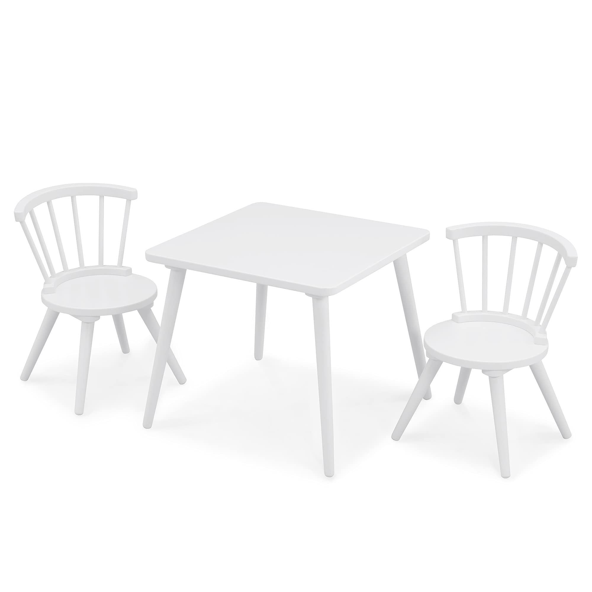 Delta Children Windsor 2-Piece Chair Set in Bianca White - Perfect for Kids Bedroom, Playroom, and Nursery Furniture