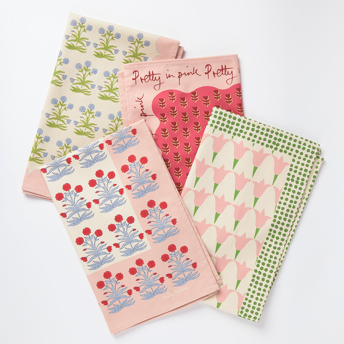 Premium Cotton Tea Towel with Mughal Scalloped Design in Soft Pink - Perfect for Kitchen, Dining & Gift Giving