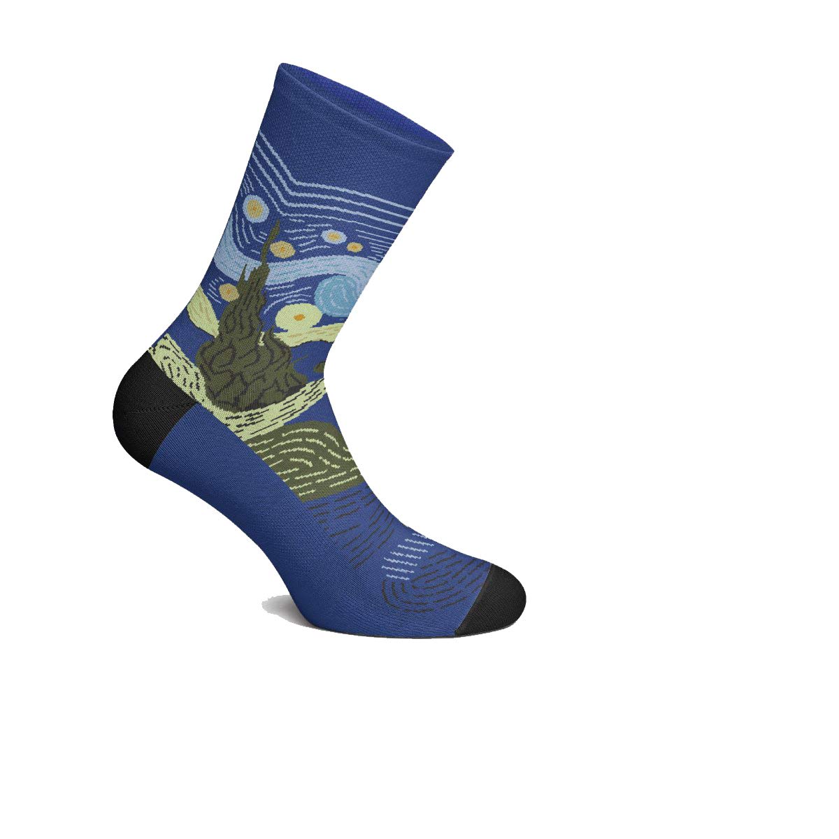 Curator Socks - Starry Night Van Gogh Inspired Crew Socks for Men & Women - Comfortable Art Themed Casual Socks for Daily Wear, Gift Ideas & Museum Visits
