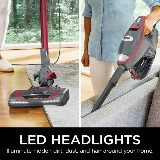 SHARK HV370 Rocket Pro Corded Stick Vacuum Cleaner | Powerful Suction | Lightweight Design | Comet Red (Renewed) | Ideal for Hard Floors, Carpets & Pet Hair Removal