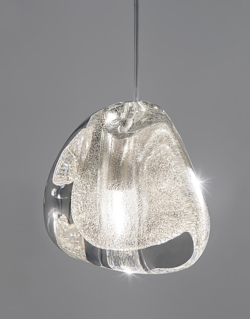 Elegant Crystal Pendant Light - Modern Chandelier for Dining Room, Bedroom & Living Room Decor - Dimmable LED Hanging Lamp for Home & Office Lighting