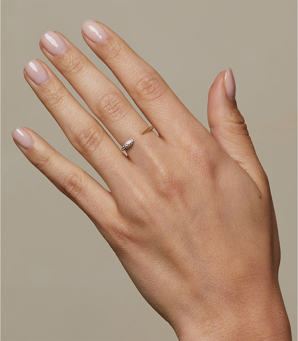 14K Gold Diamond Open Nesting Band Comet Ring for Women - Elegant Stackable Wedding Ring Set, Perfect for Engagement, Anniversary & Everyday Wear