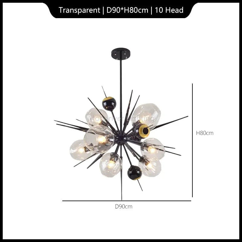 Laura Black Bubble Sputnik Chandelier - Modern Crystal Ceiling Light Fixture for Dining Room, Living Room, Bedroom & Entryway | Elegant Lighting Decor for Home & Office