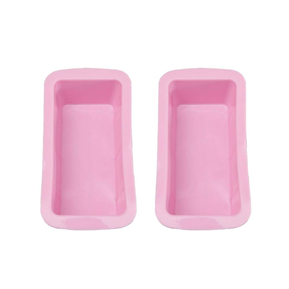 DOITOOL 2-Piece Rectangular Silicone Baking Mold Set - Non-Stick Cake Pan for Mousse, Bread & Toast - Perfect for DIY Desserts, Birthday Cakes & Party Treats (Pink)