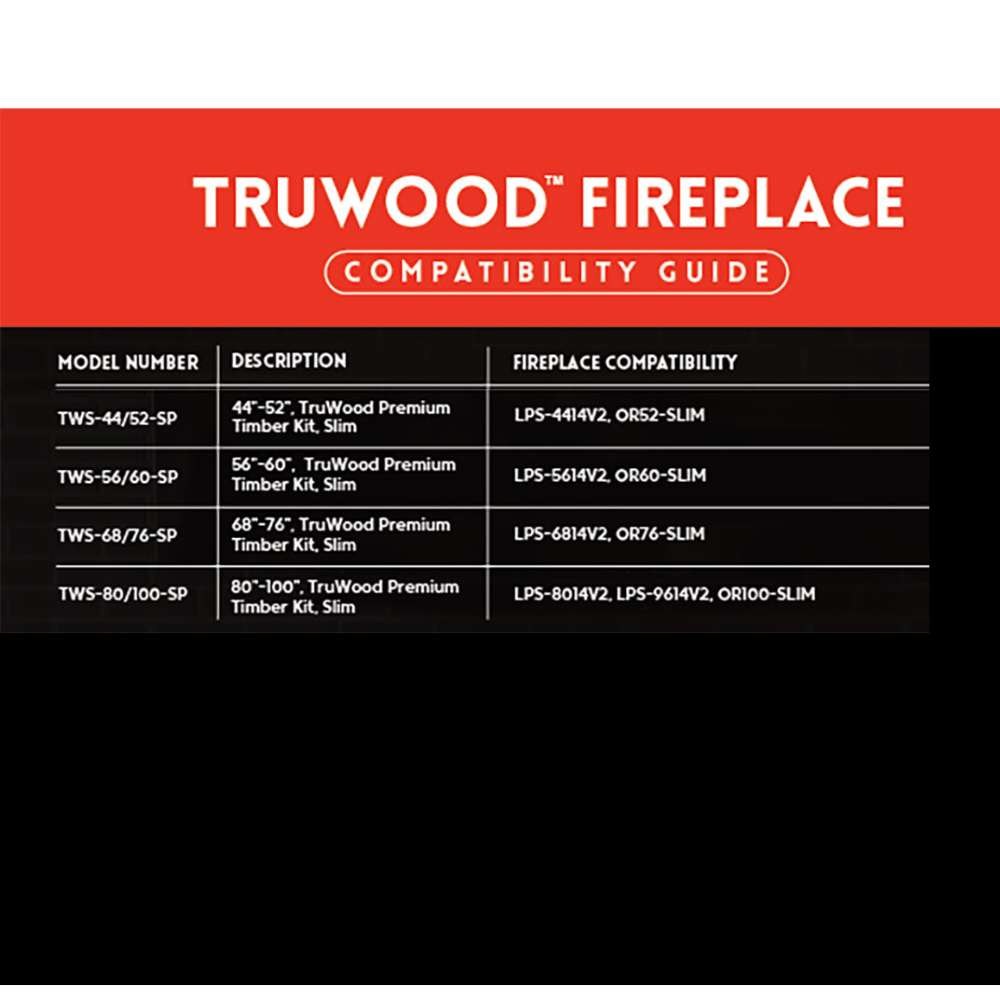 Modern Flames Slim TruWood Premium Timber Kit - Electric Fireplace Insert with Realistic Wood Finish - Perfect for Living Rooms, Bedrooms & Home Decor