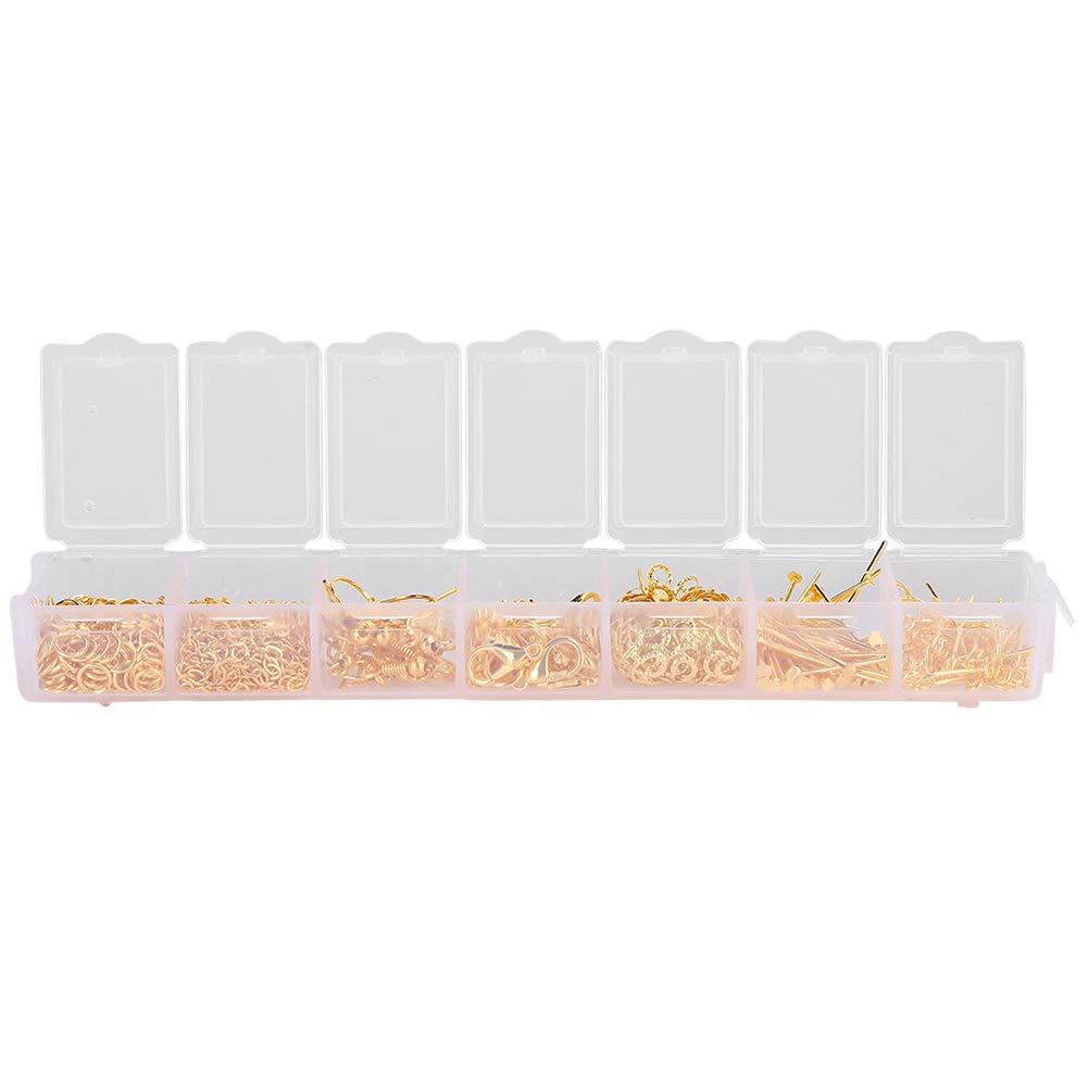Flower Shaped Plastic Jewelry Box with Necklace Support - DIY Earring Hooks & Lobster Clasp Chain for Jewelry Making - Perfect for Beginners, Crafters & Jewelry Shops - Great for Gift Wrapping, Craft Projects & Jewelry Storage