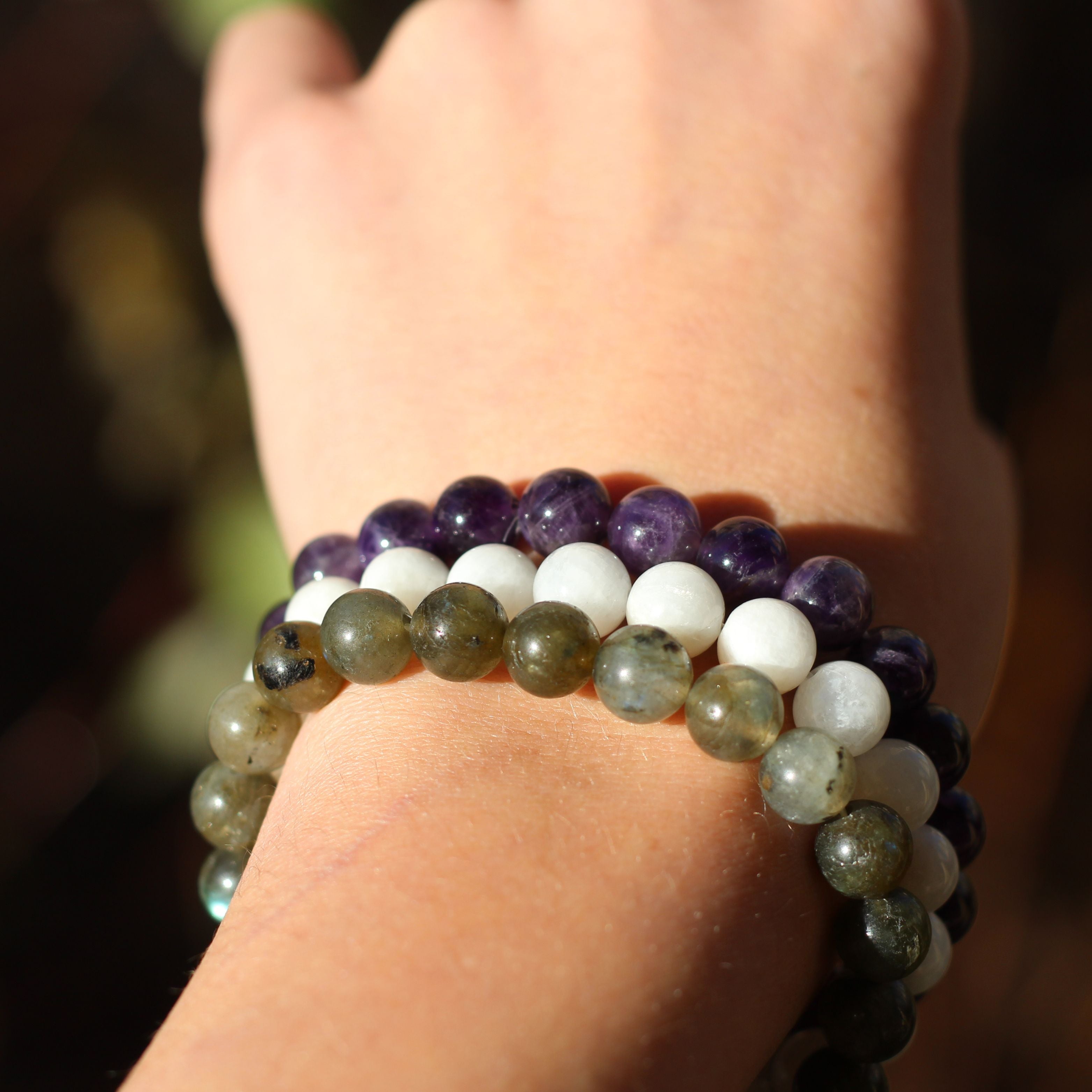Divine Feminine Bracelet Set - Boho Chic Beaded Bracelets for Women, Spiritual Healing Crystal Jewelry Gift - Perfect for Yoga, Meditation & Everyday Wear