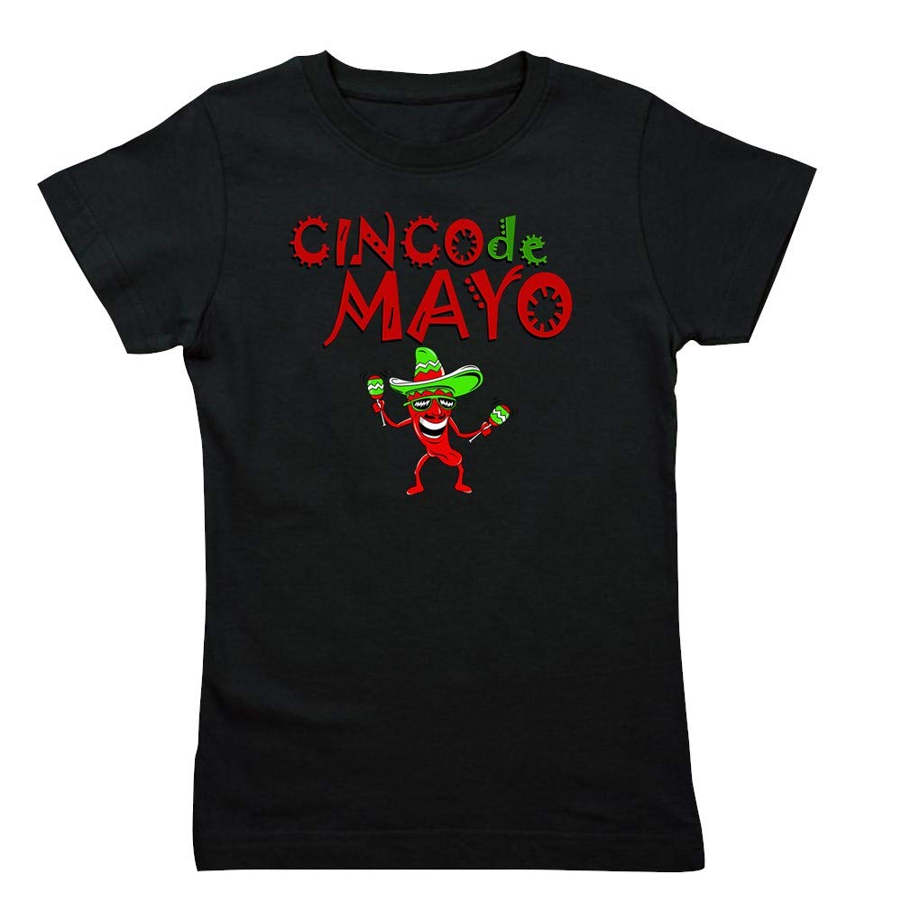 Cinco De Mayo 1 Pepper Girl's Slim Fit T-Shirt - Festive Mexican Holiday Tee for Women - Perfect for Cinco de Mayo Parties & Hispanic Heritage Celebrations