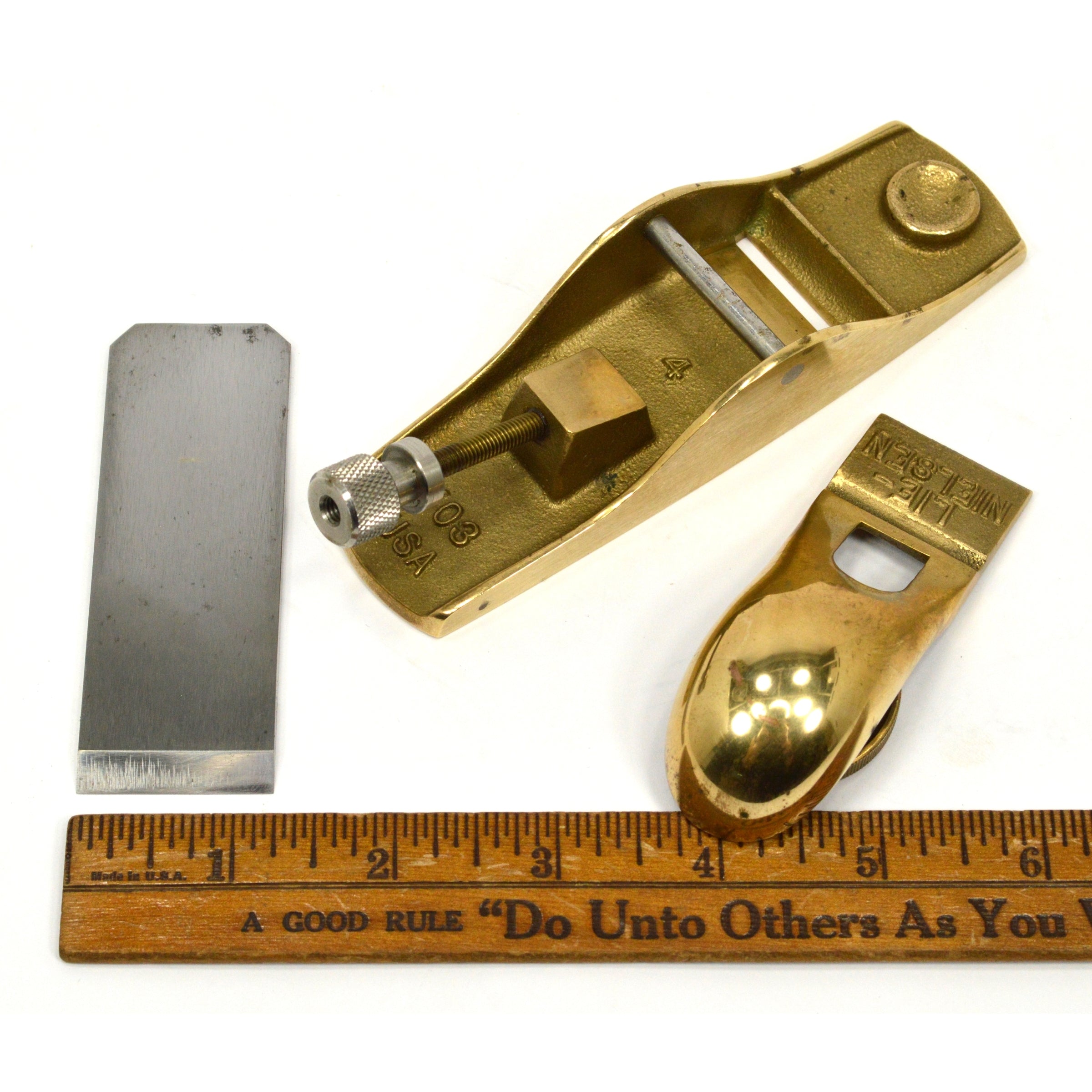 Premium Lie Nielsen No. 103 Low Angle Bronze/Brass Trimming Block Plane - Perfect for Woodworking, Cabinet Making & Fine Furniture Crafting