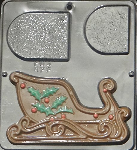 Christmas Sleigh 2-Piece Chocolate Candy Mold Set (2071/2072) - Perfect for Holiday Baking, DIY Treats & Festive Dessert Decorations