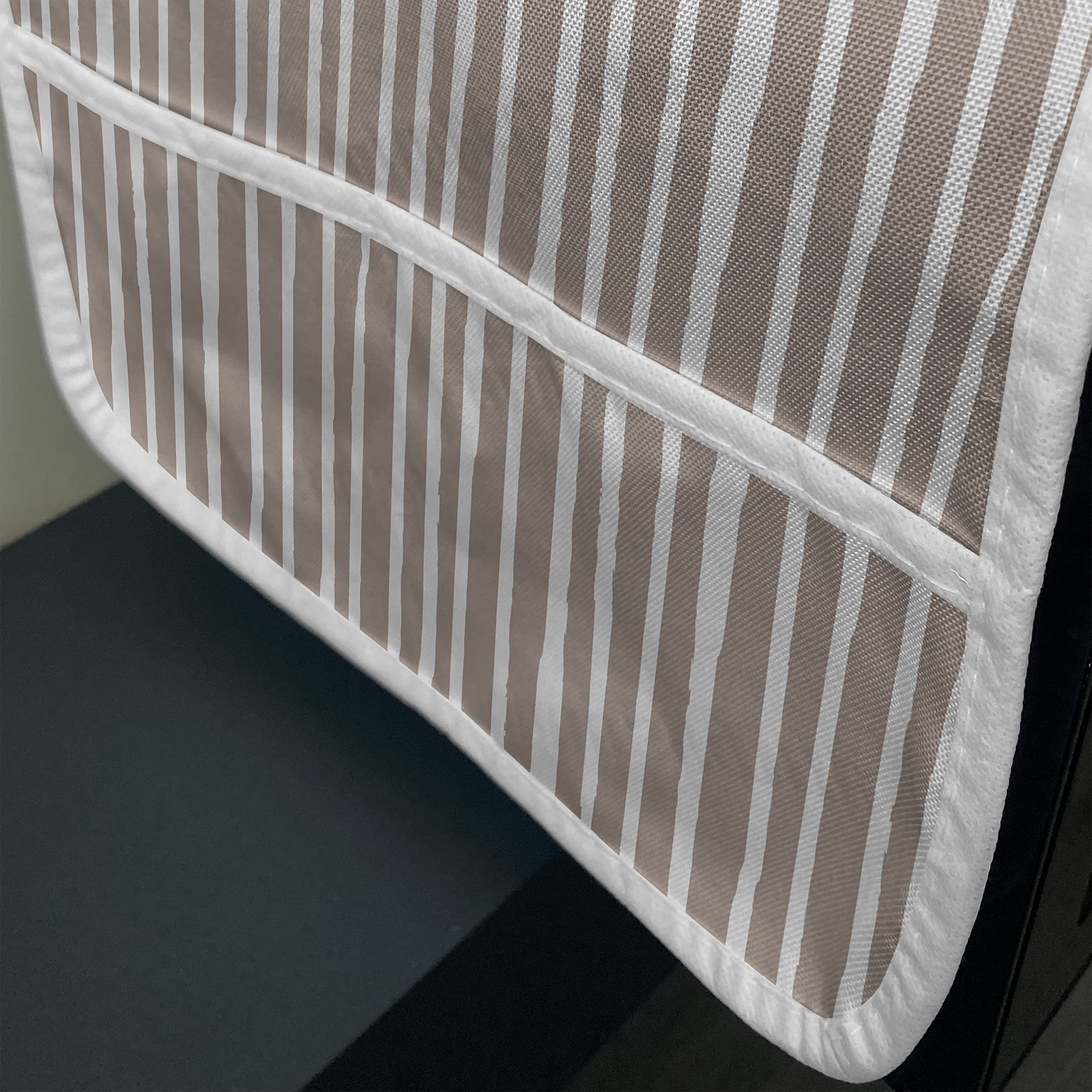Ambesonne Abstract Microwave Oven Cover - Minimalist Horizontal Brushstroke Stripes Design, Waterproof Kitchen Organizer with Pockets, 36