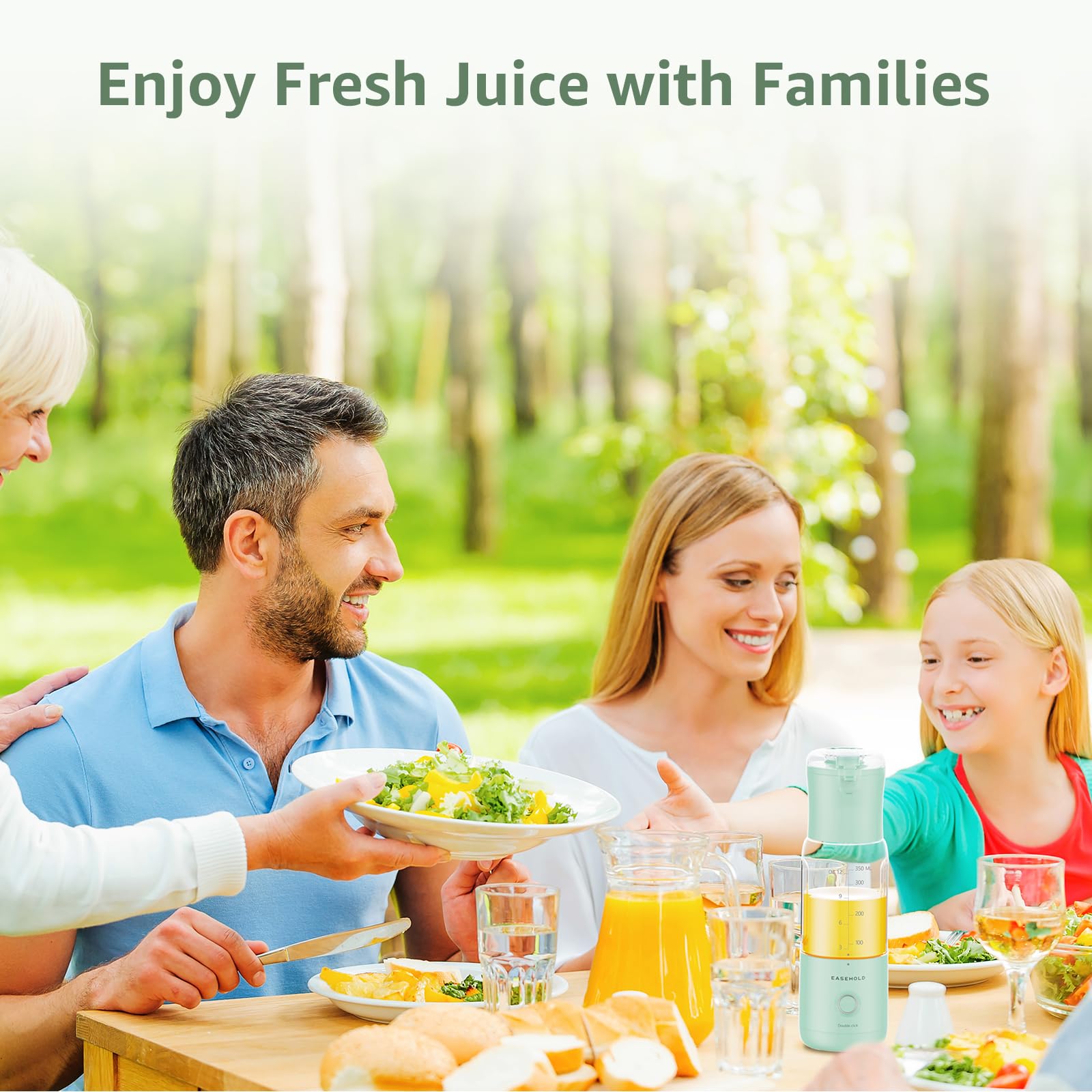Portable Blender for Smoothies & Juices - 6 Blade Rechargeable Personal Blender, BPA Free Mini Blender for Shakes, Travel, Gym & Kitchen - Perfect for On-the-Go Healthy Drinks, Post-Workout Recovery & Home Meal Prep